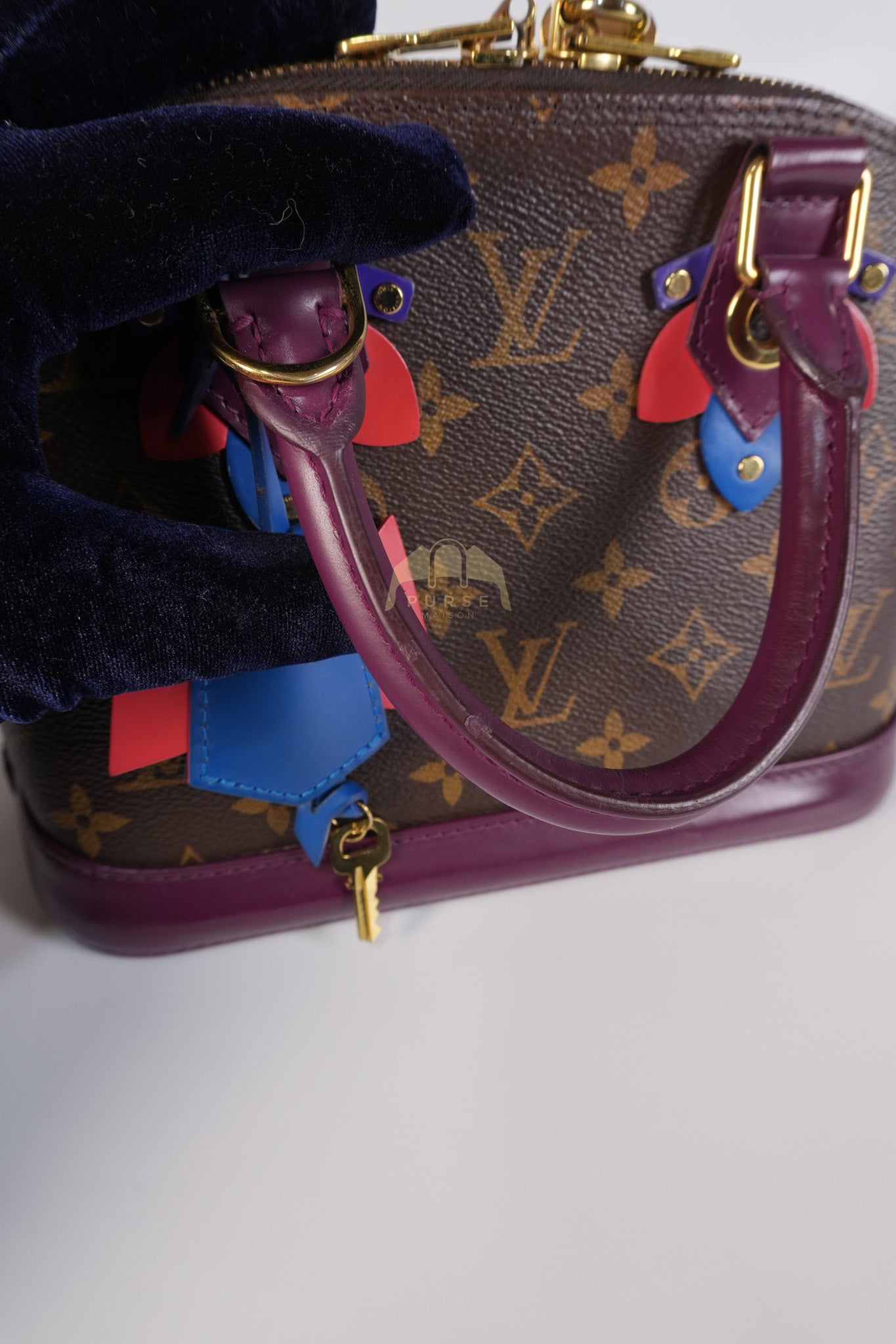 Alma BB in Magenta Monogram Canvas Totem & Gold Hardware (Date Code: FL2165) | Purse Maison Luxury Bags Shop
