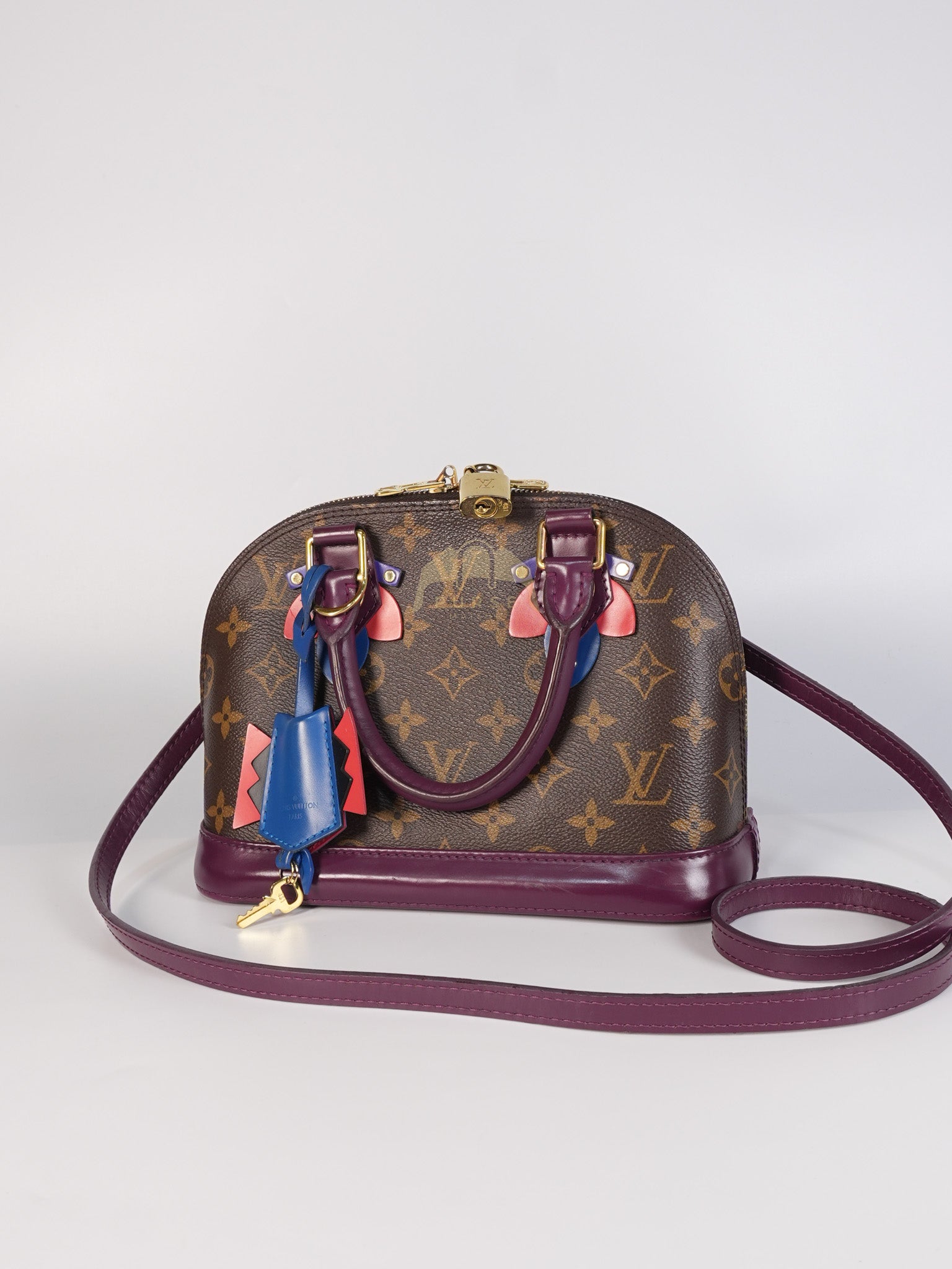 Alma BB in Magenta Monogram Canvas Totem & Gold Hardware (Date Code: FL2165) | Purse Maison Luxury Bags Shop