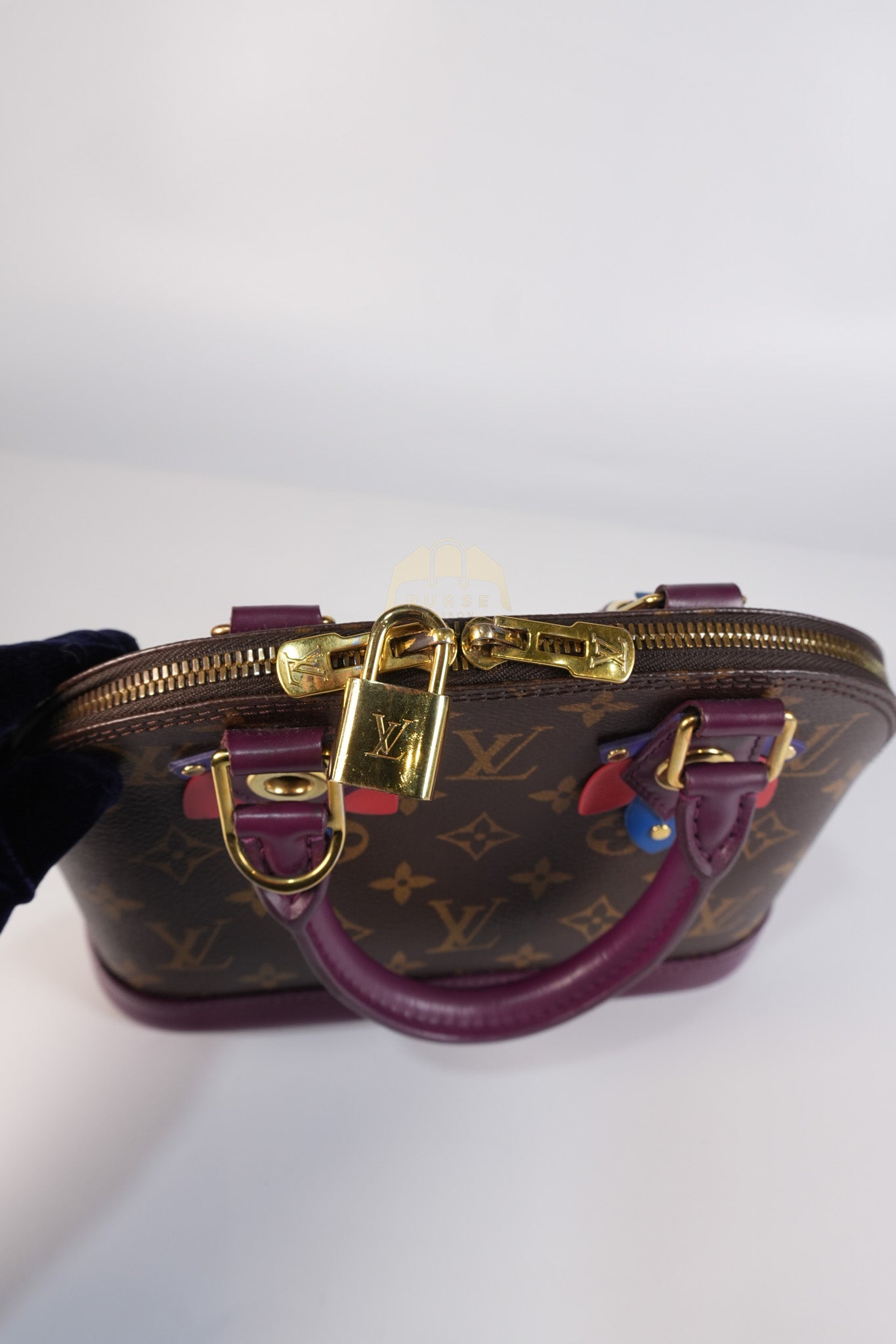 Alma BB in Magenta Monogram Canvas Totem & Gold Hardware (Date Code: FL2165) | Purse Maison Luxury Bags Shop