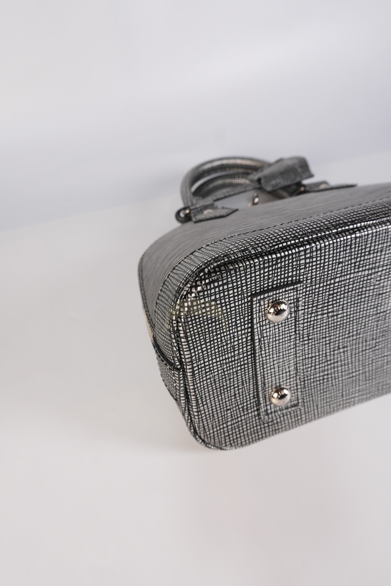 Alma BB in Metallic Silver Epi Leather & Silver Hardware (Date Code: SN1195) | Purse Maison Luxury Bags Shop