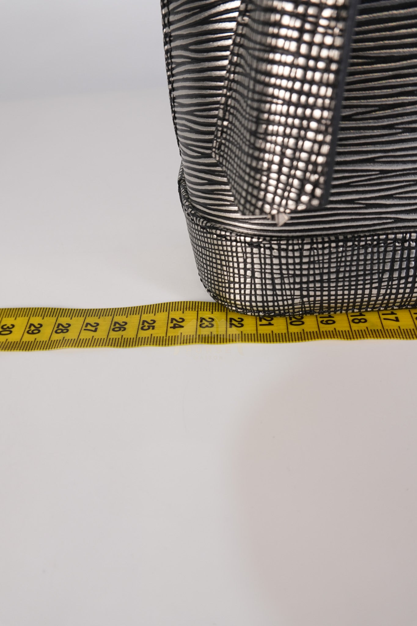 Alma BB in Metallic Silver Epi Leather & Silver Hardware (Date Code: SN1195) | Purse Maison Luxury Bags Shop