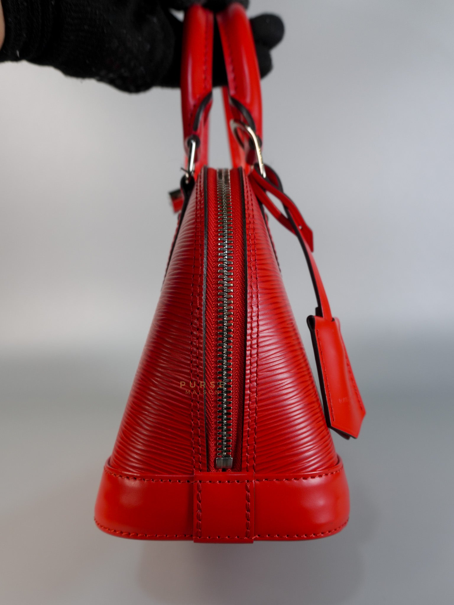 Alma BB in Red Epi Leather (Microchip) | Purse Maison Luxury Bags Shop