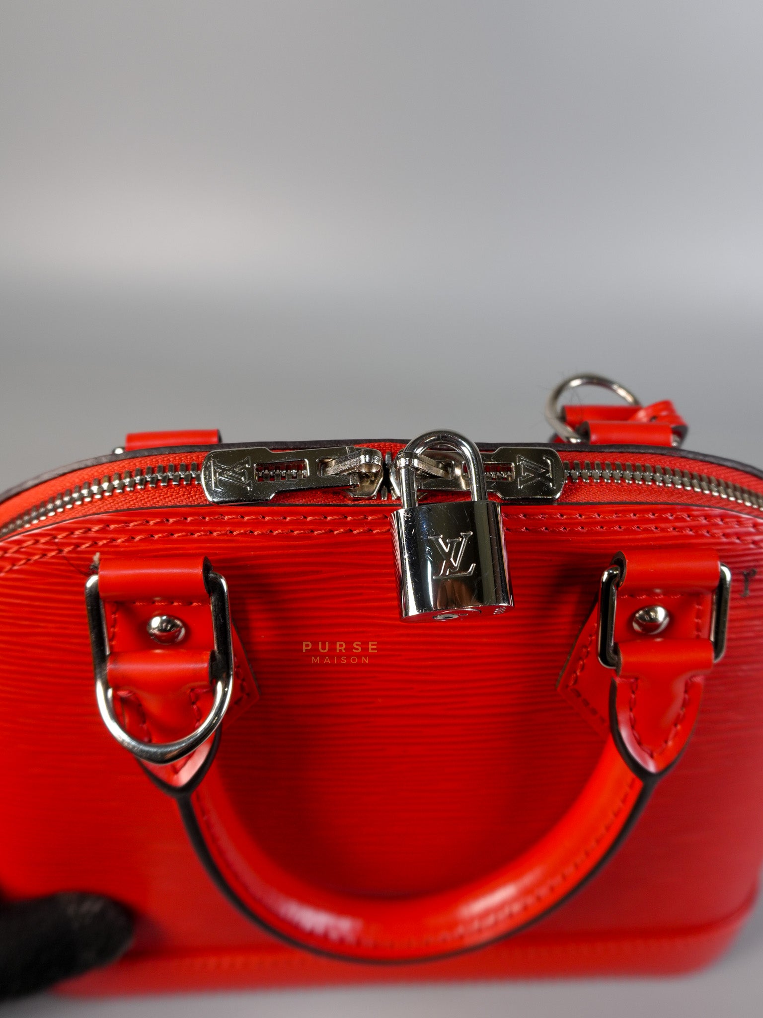 Alma BB in Red Epi Leather (Microchip) | Purse Maison Luxury Bags Shop