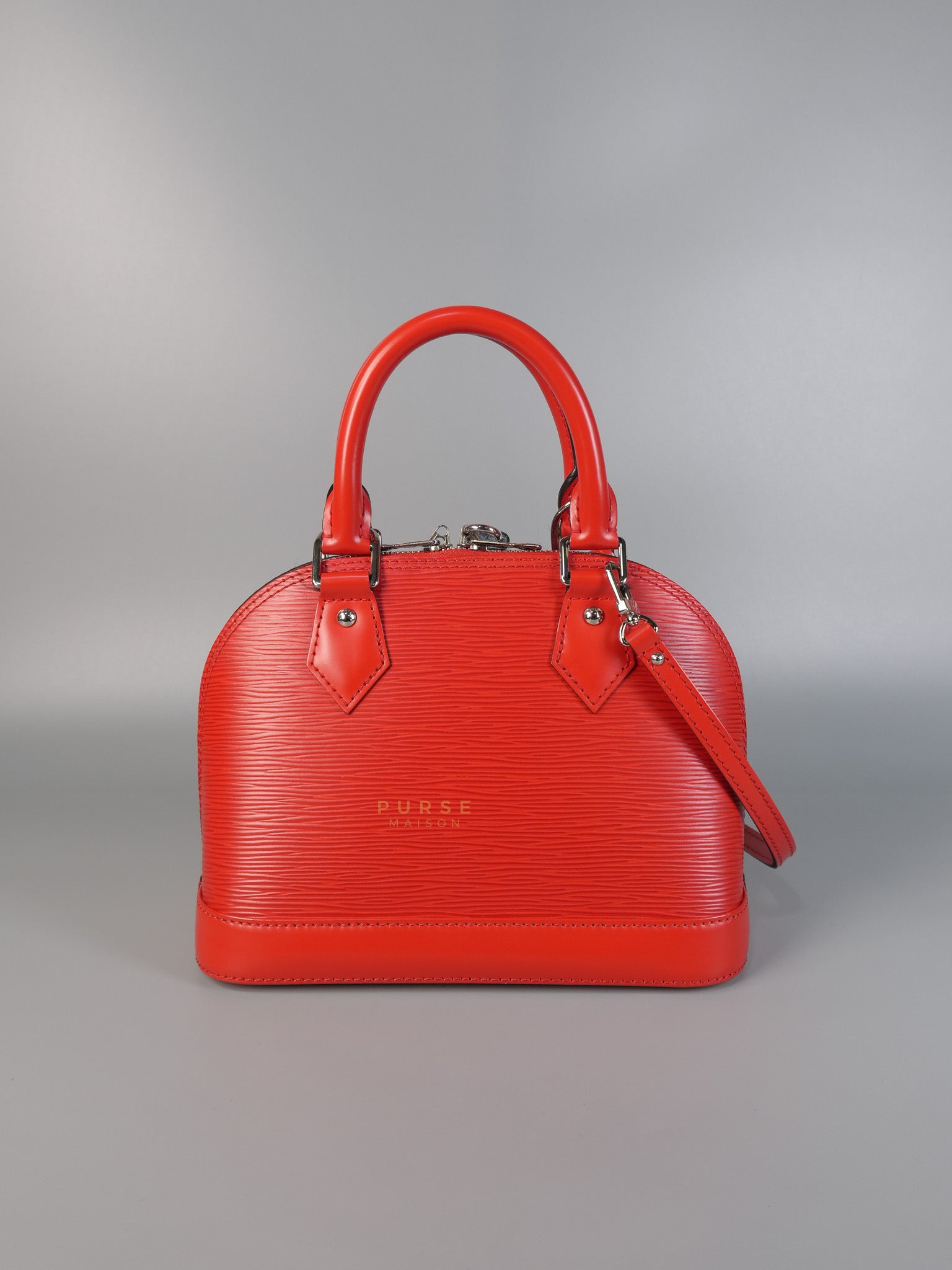 Alma BB in Red Epi Leather (Microchip) | Purse Maison Luxury Bags Shop