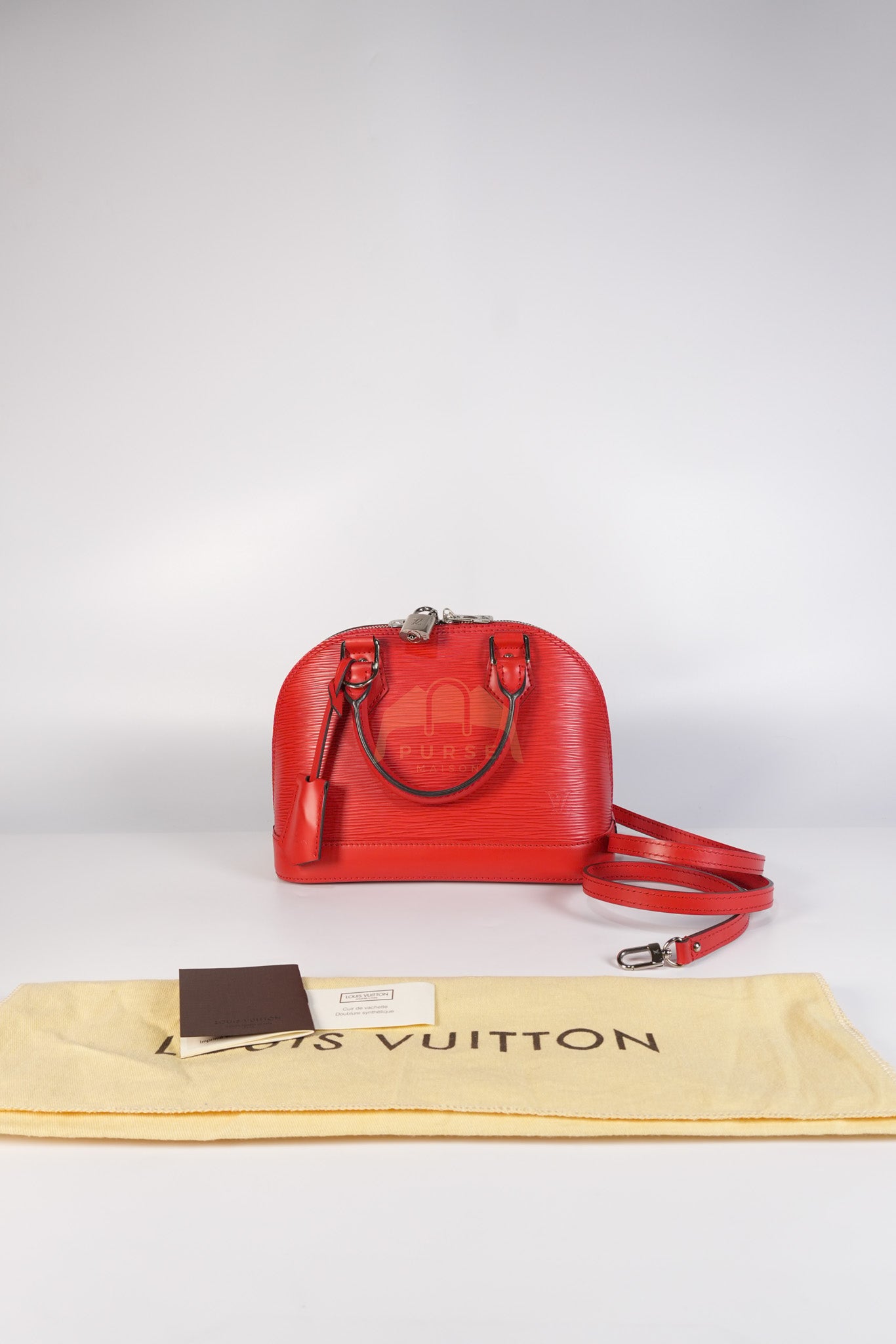Alma BB in Red Epi Leather & Silver Hardware (Date Code: SN3136) | Purse Maison Luxury Bags Shop