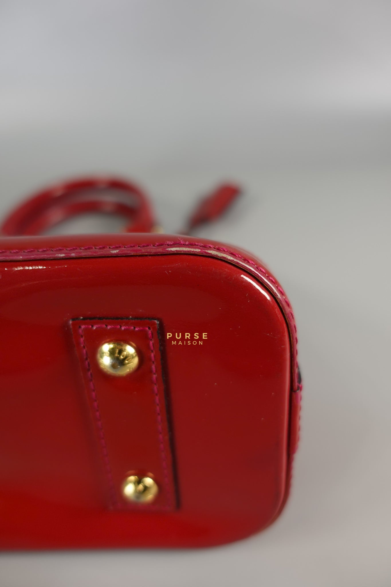 Alma BB in Red Monogram Vernis Leather (Date Code: AA2123) | Purse Maison Luxury Bags Shop