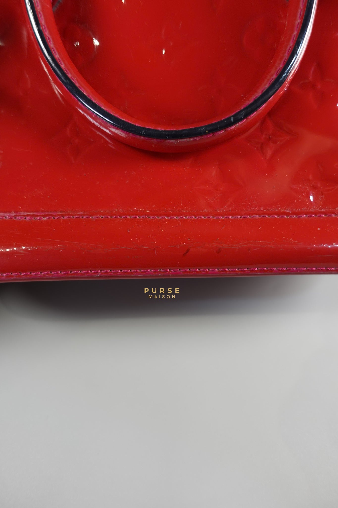 Alma BB in Red Monogram Vernis Leather (Date Code: AA2123) | Purse Maison Luxury Bags Shop