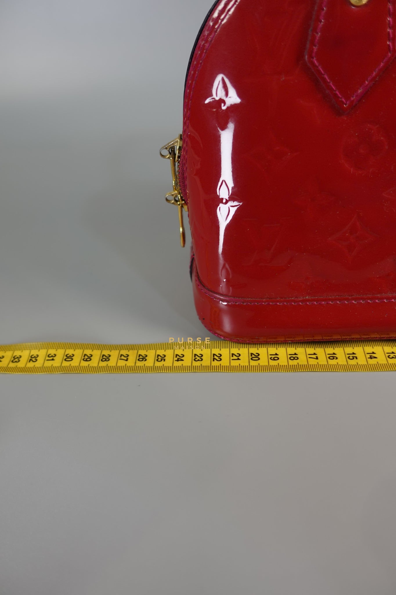 Alma BB in Red Monogram Vernis Leather (Date Code: AA2123) | Purse Maison Luxury Bags Shop