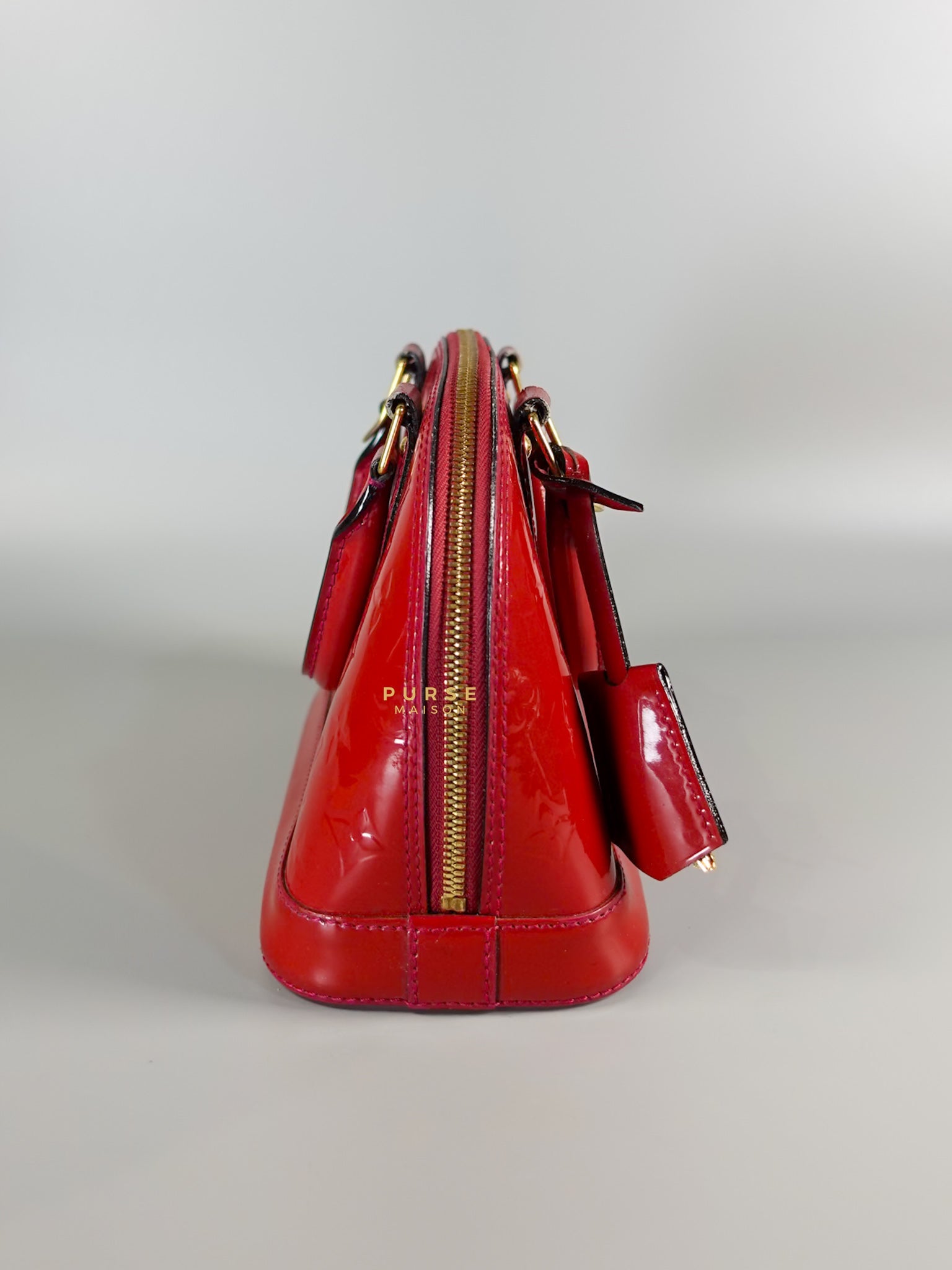 Alma BB in Red Monogram Vernis Leather (Date Code: AA2123) | Purse Maison Luxury Bags Shop