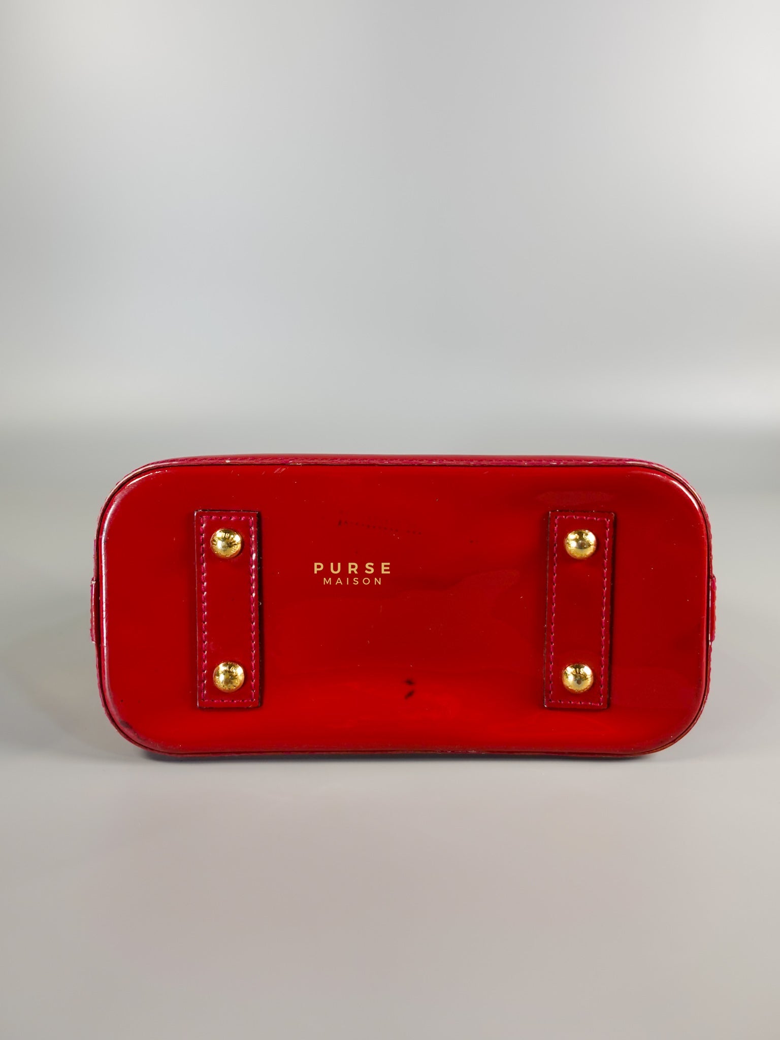 Alma BB in Red Monogram Vernis Leather (Date Code: AA2123) | Purse Maison Luxury Bags Shop