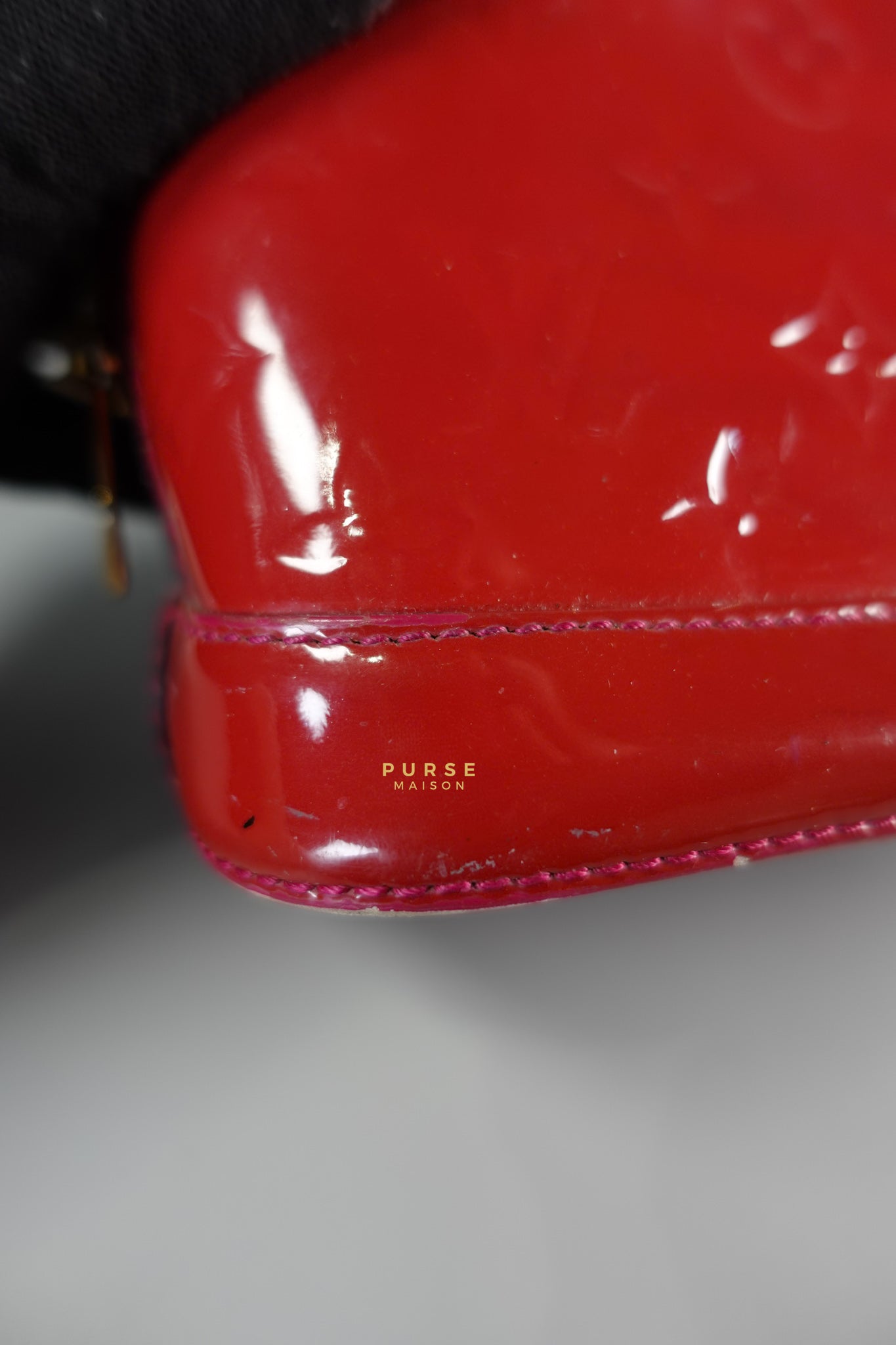 Alma BB in Red Monogram Vernis Leather (Date Code: AA2123) | Purse Maison Luxury Bags Shop