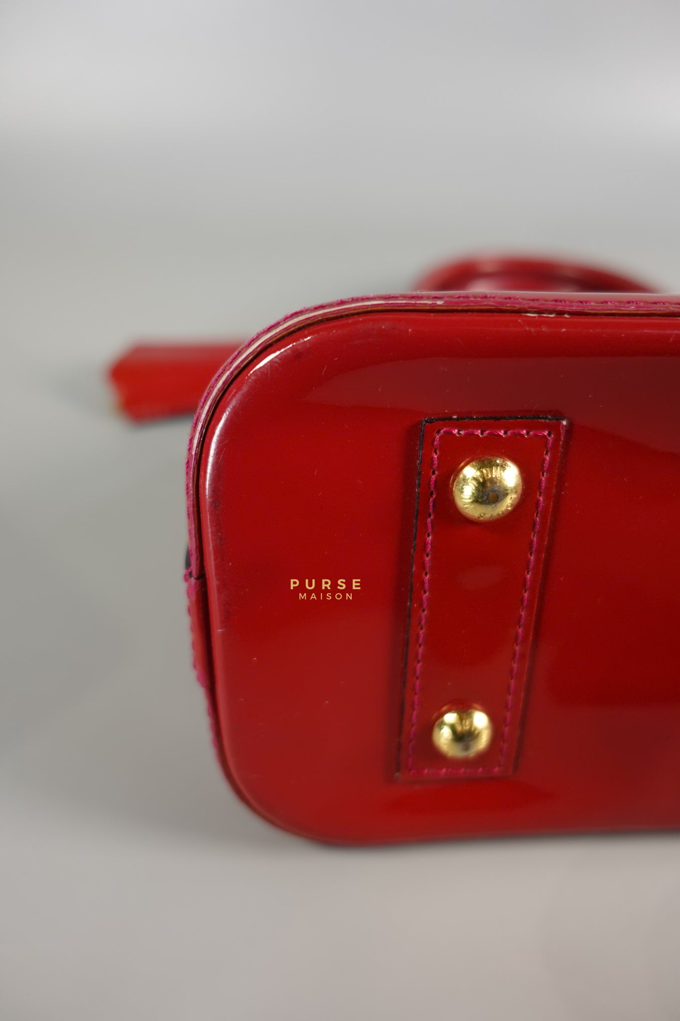 Alma BB in Red Monogram Vernis Leather (Date Code: AA2123) | Purse Maison Luxury Bags Shop