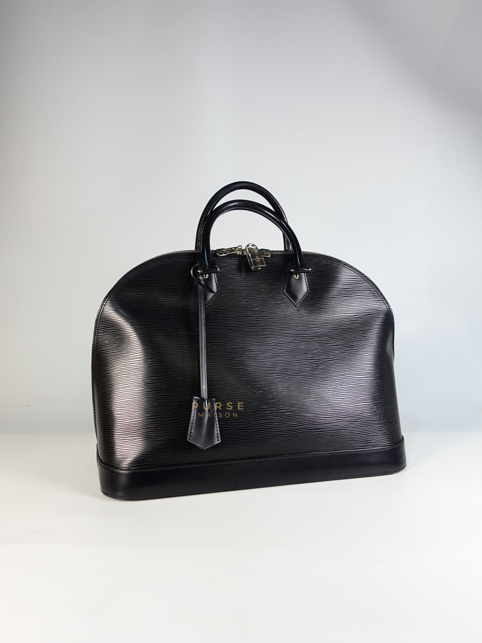 Alma GM in Black Epi Leather Microchip | Purse Maison Luxury Bags Shop