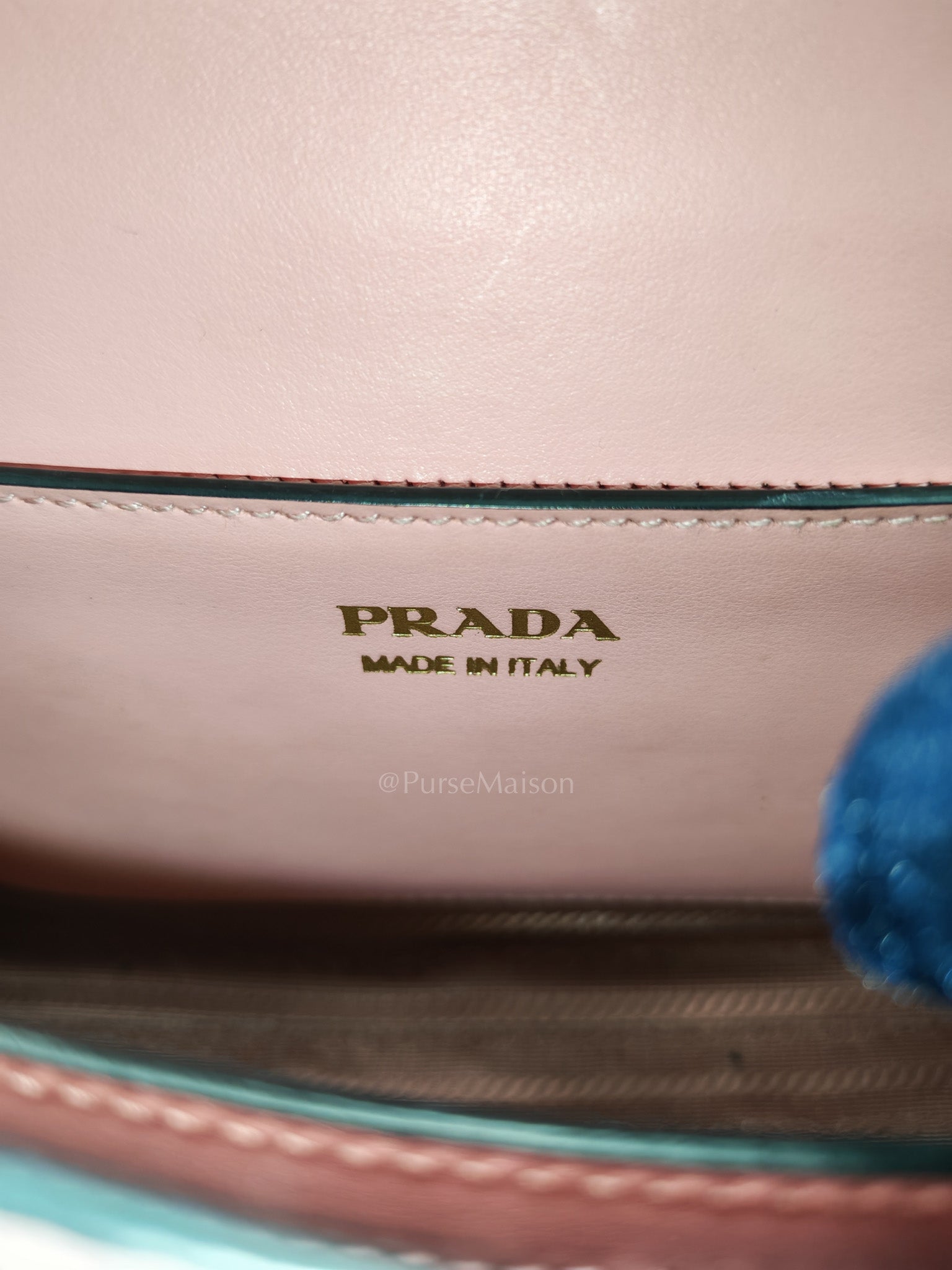 Prada Monochrome Envelope Flap Chain Shoulder Bag in Pink Cuir Calfskin Leather and Gold Hardware