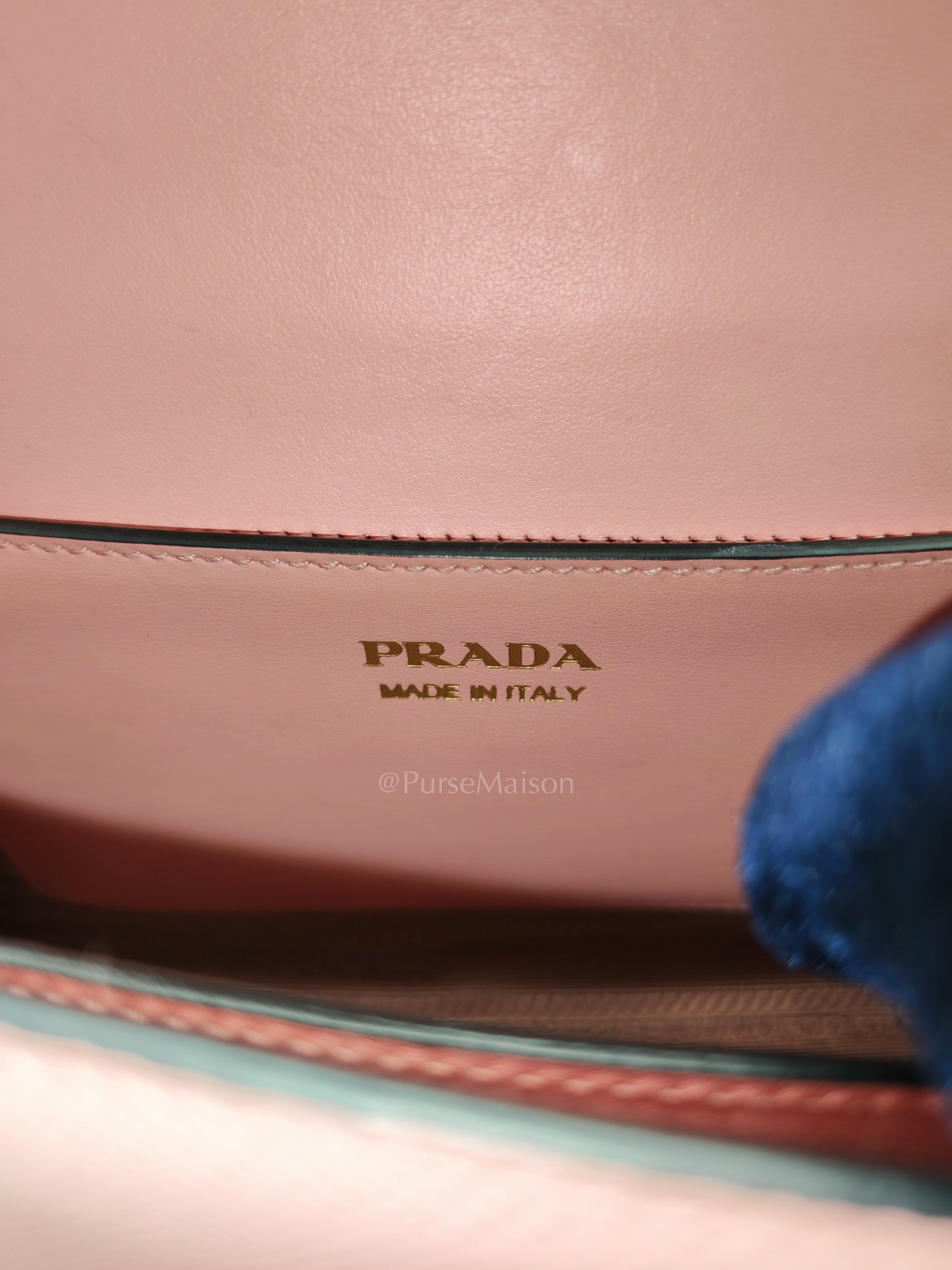 Prada Monochrome Envelope Flap Chain Shoulder Bag in Pink Cuir Calfskin Leather and Gold Hardware