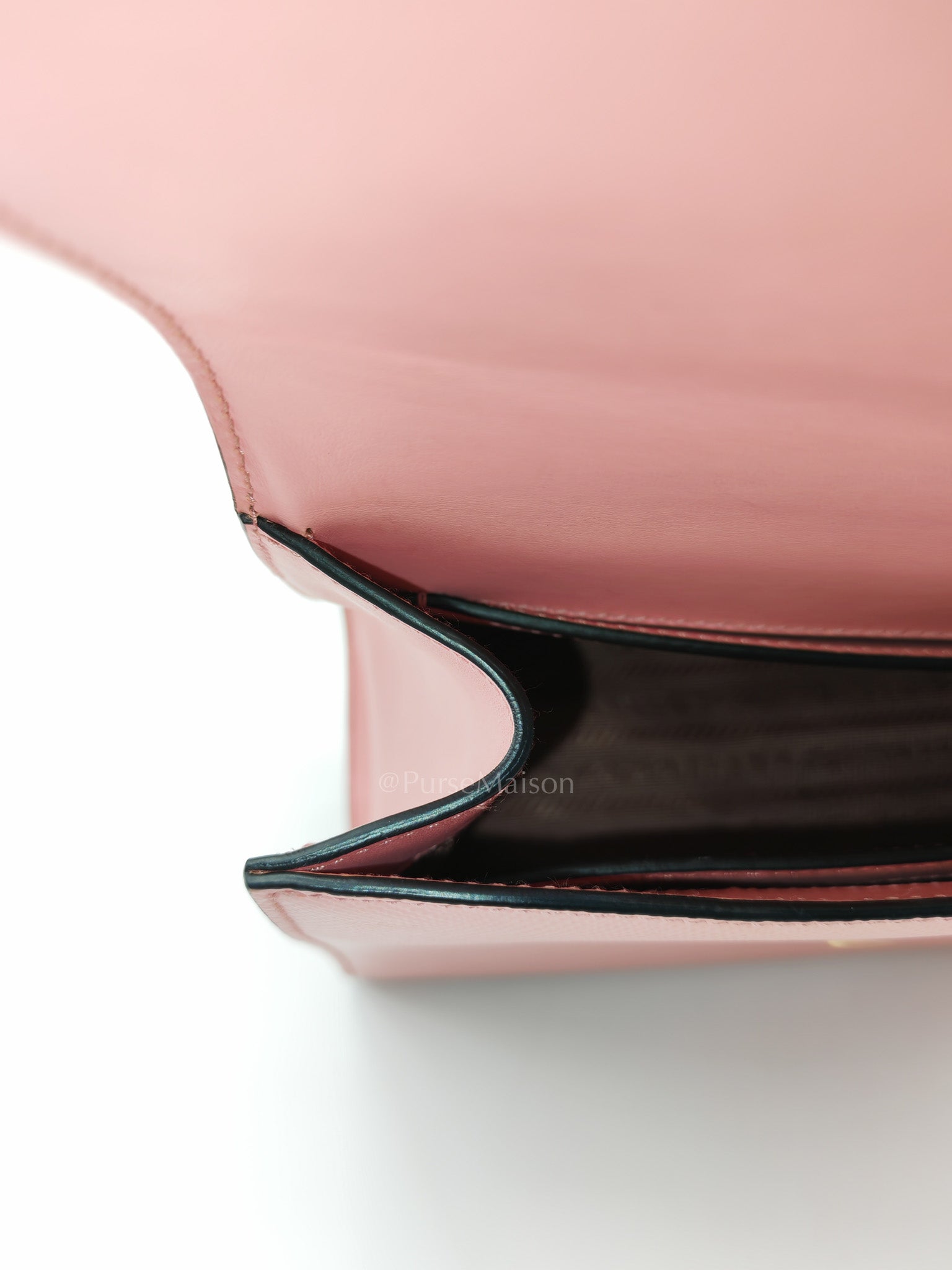 Prada Monochrome Envelope Flap Chain Shoulder Bag in Pink Cuir Calfskin Leather and Gold Hardware