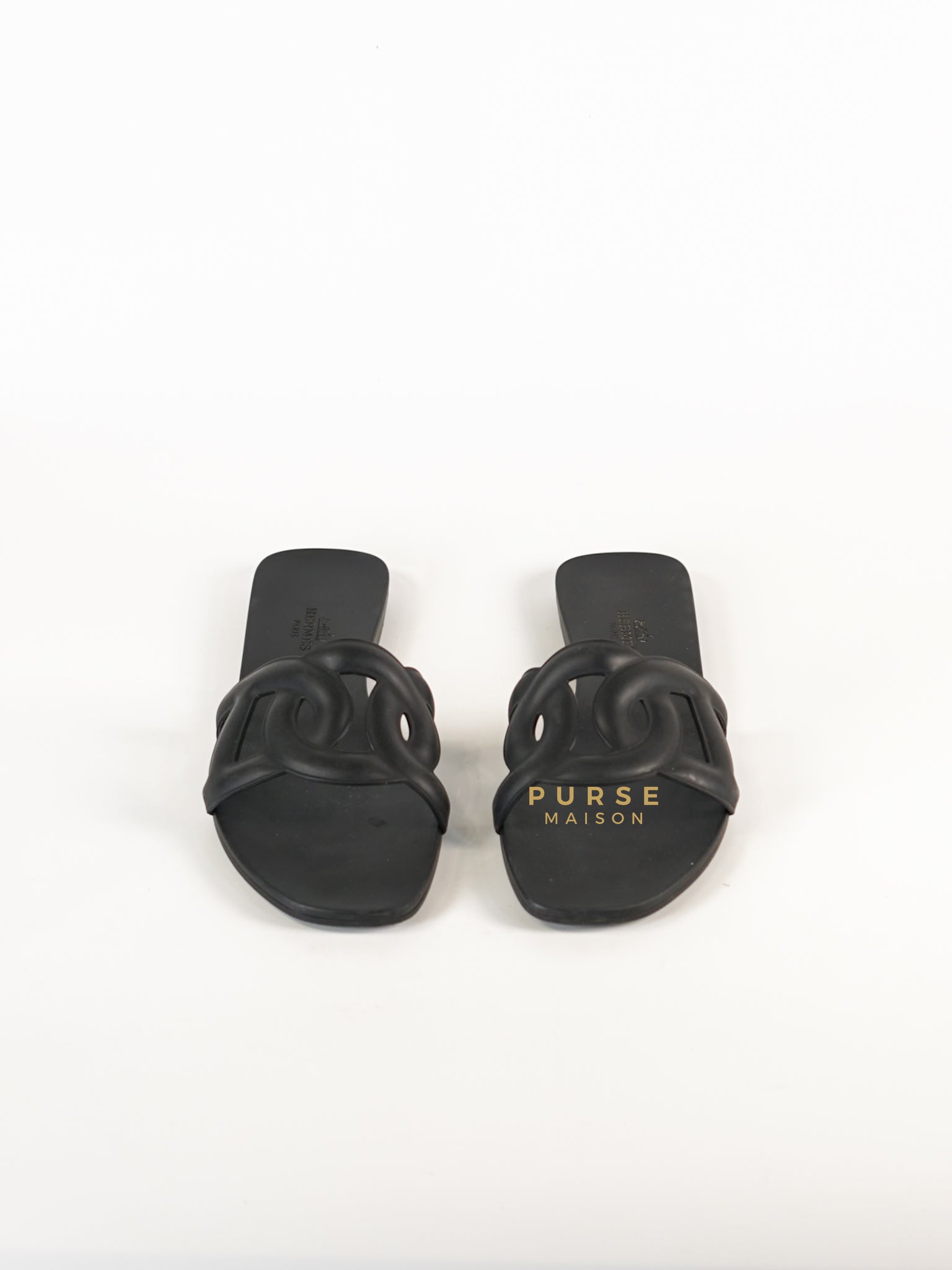 Aloha Flat Sandals Black Size 37 EUR (24.5cm) | Purse Maison Luxury Bags Shop