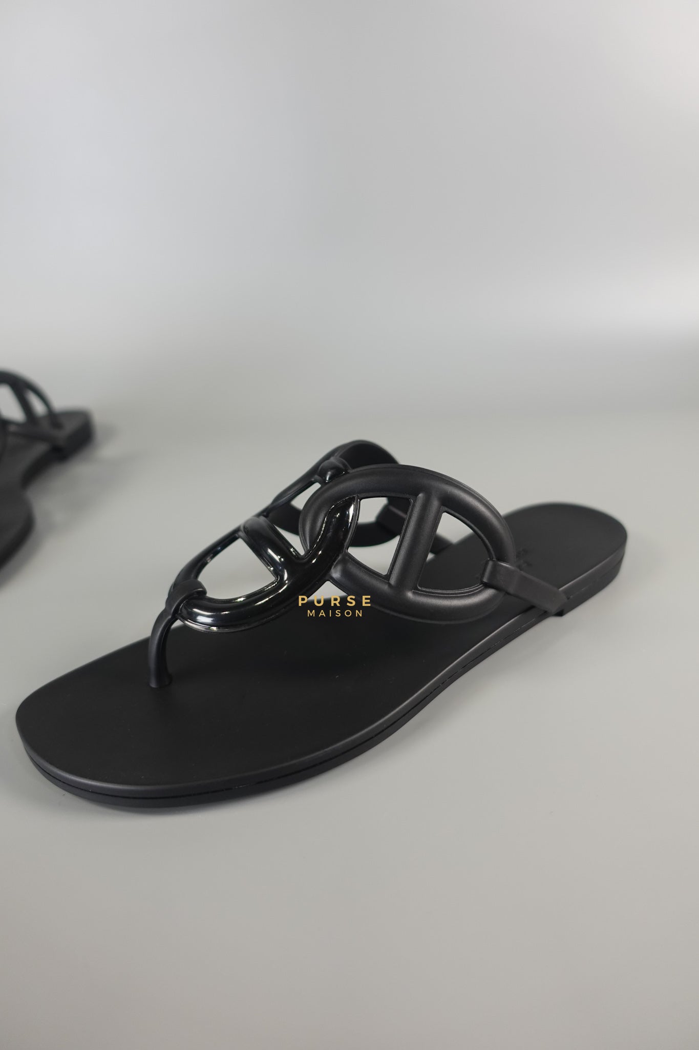 Aloha Flat Sandals Black Size 38 (24.5cm) | Purse Maison Luxury Bags Shop