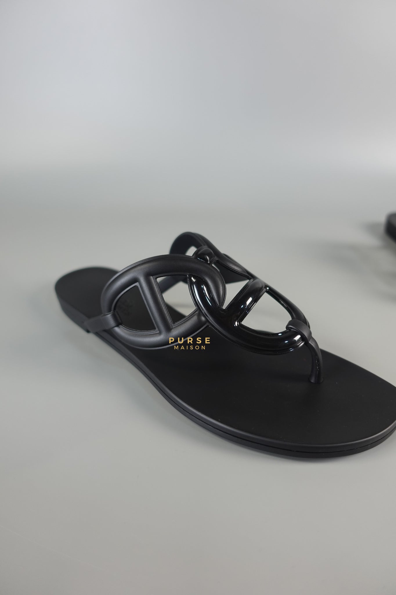 Aloha Flat Sandals Black Size 38 (24.5cm) | Purse Maison Luxury Bags Shop