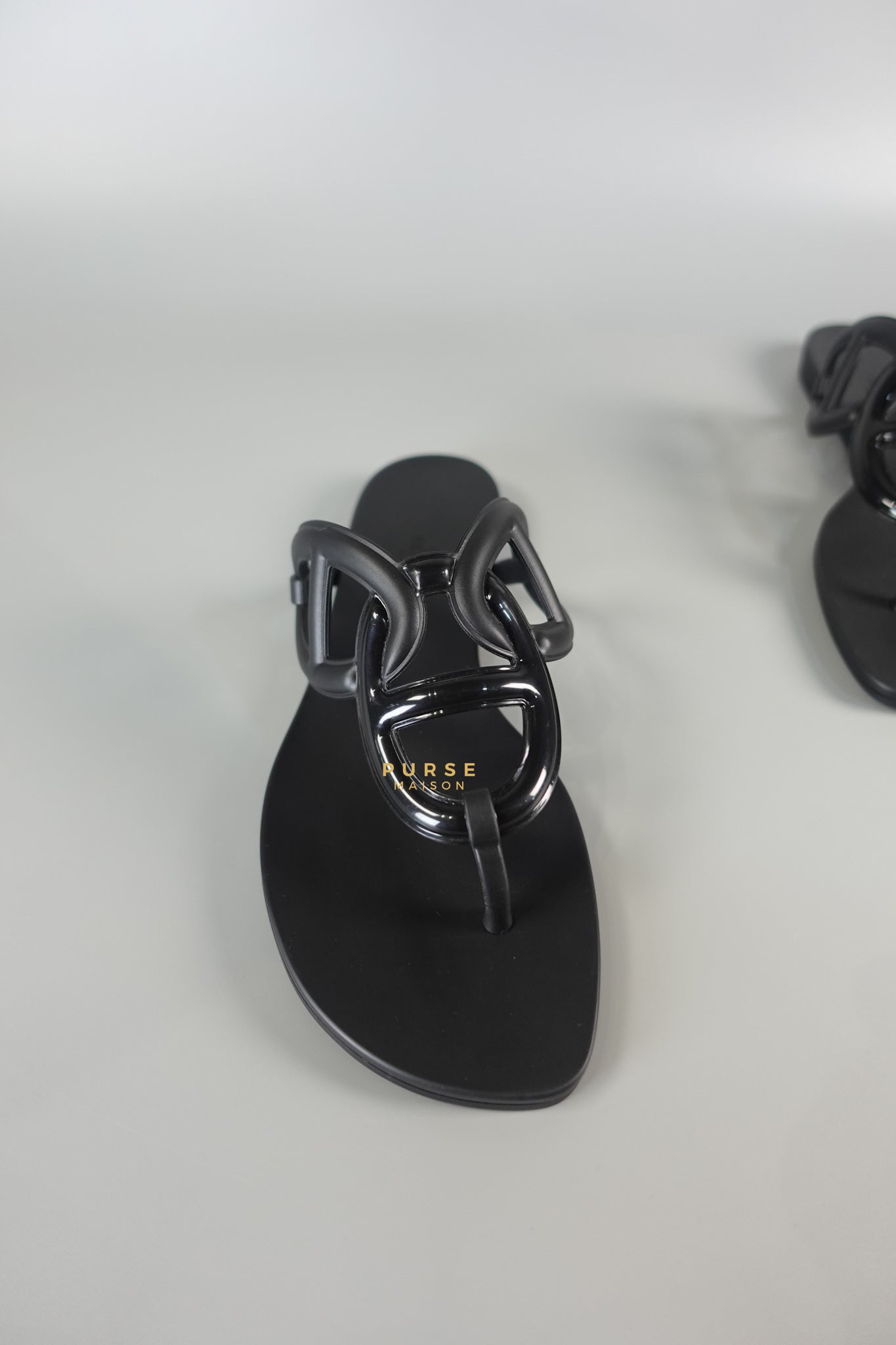 Aloha Flat Sandals Black Size 38 (24.5cm) | Purse Maison Luxury Bags Shop