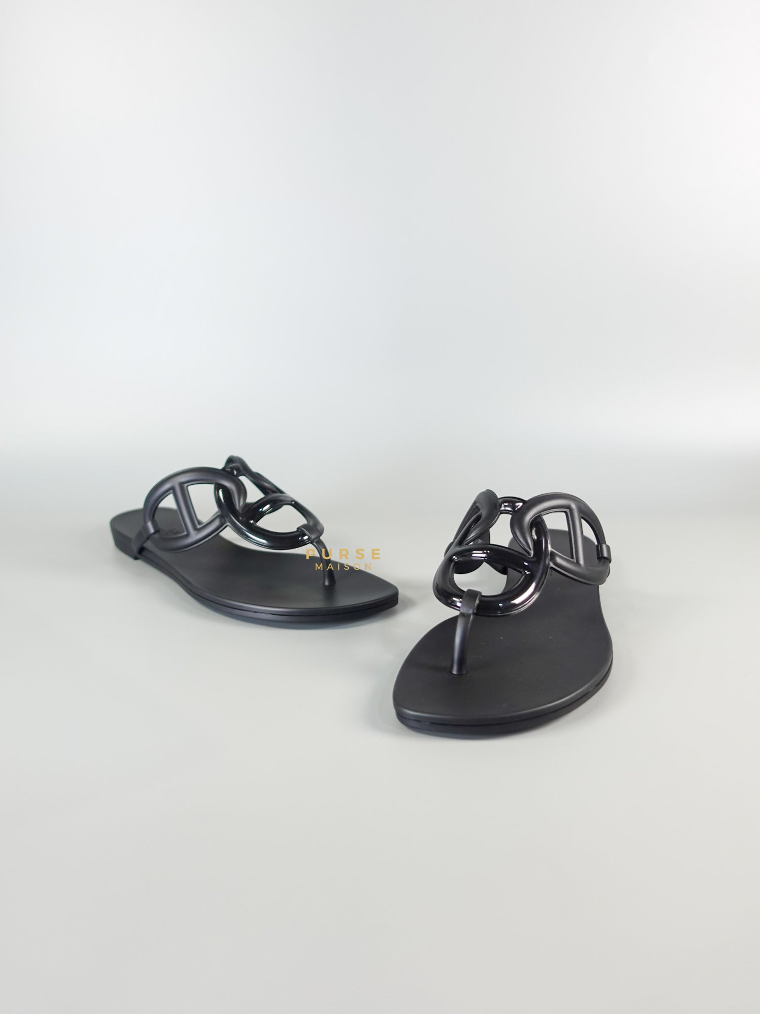 Aloha Flat Sandals Black Size 38 (24.5cm) | Purse Maison Luxury Bags Shop