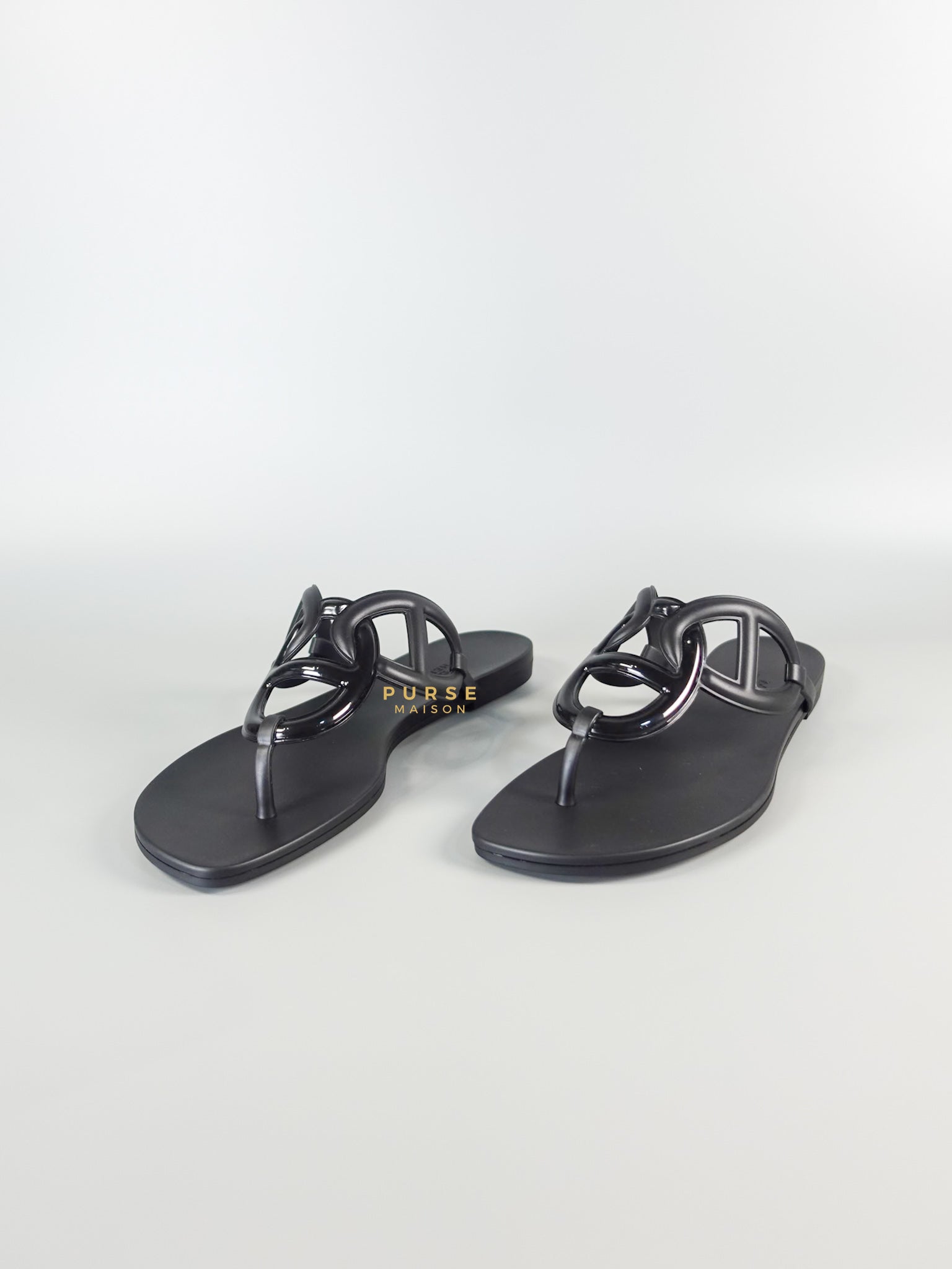 Aloha Flat Sandals Black Size 38 (24.5cm) | Purse Maison Luxury Bags Shop