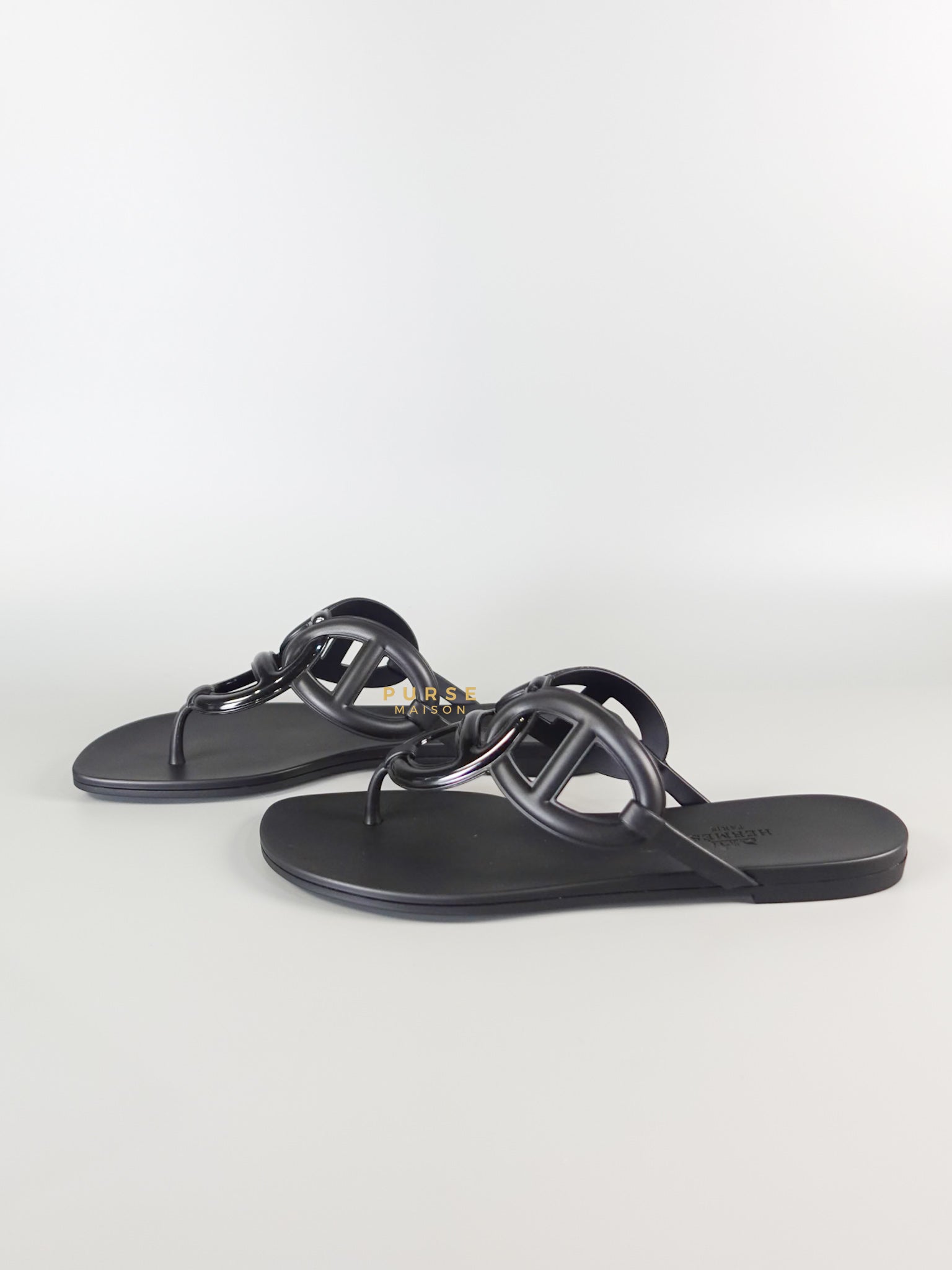 Aloha Flat Sandals Black Size 38 (24.5cm) | Purse Maison Luxury Bags Shop