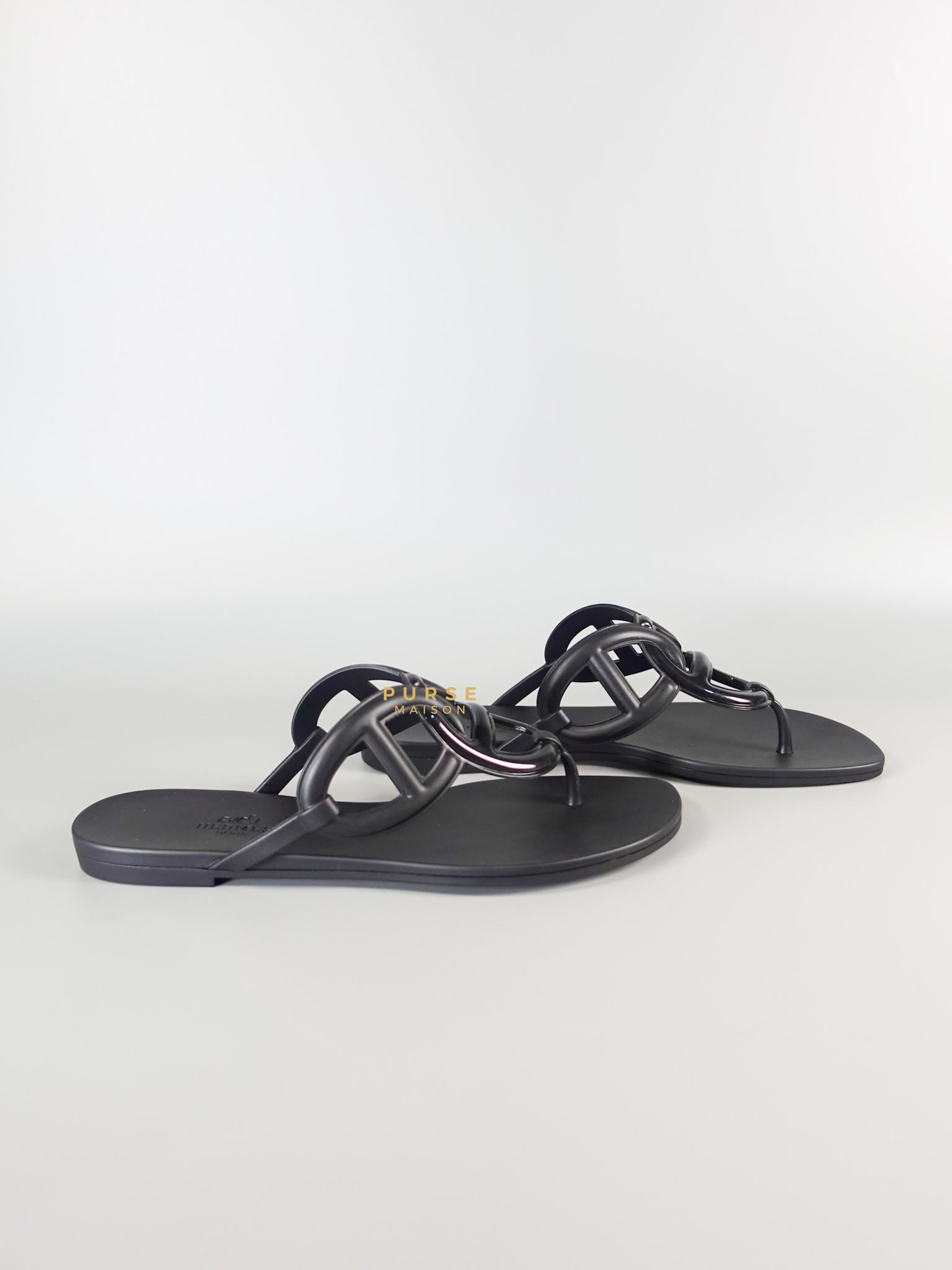 Aloha Flat Sandals Black Size 38 (24.5cm) | Purse Maison Luxury Bags Shop