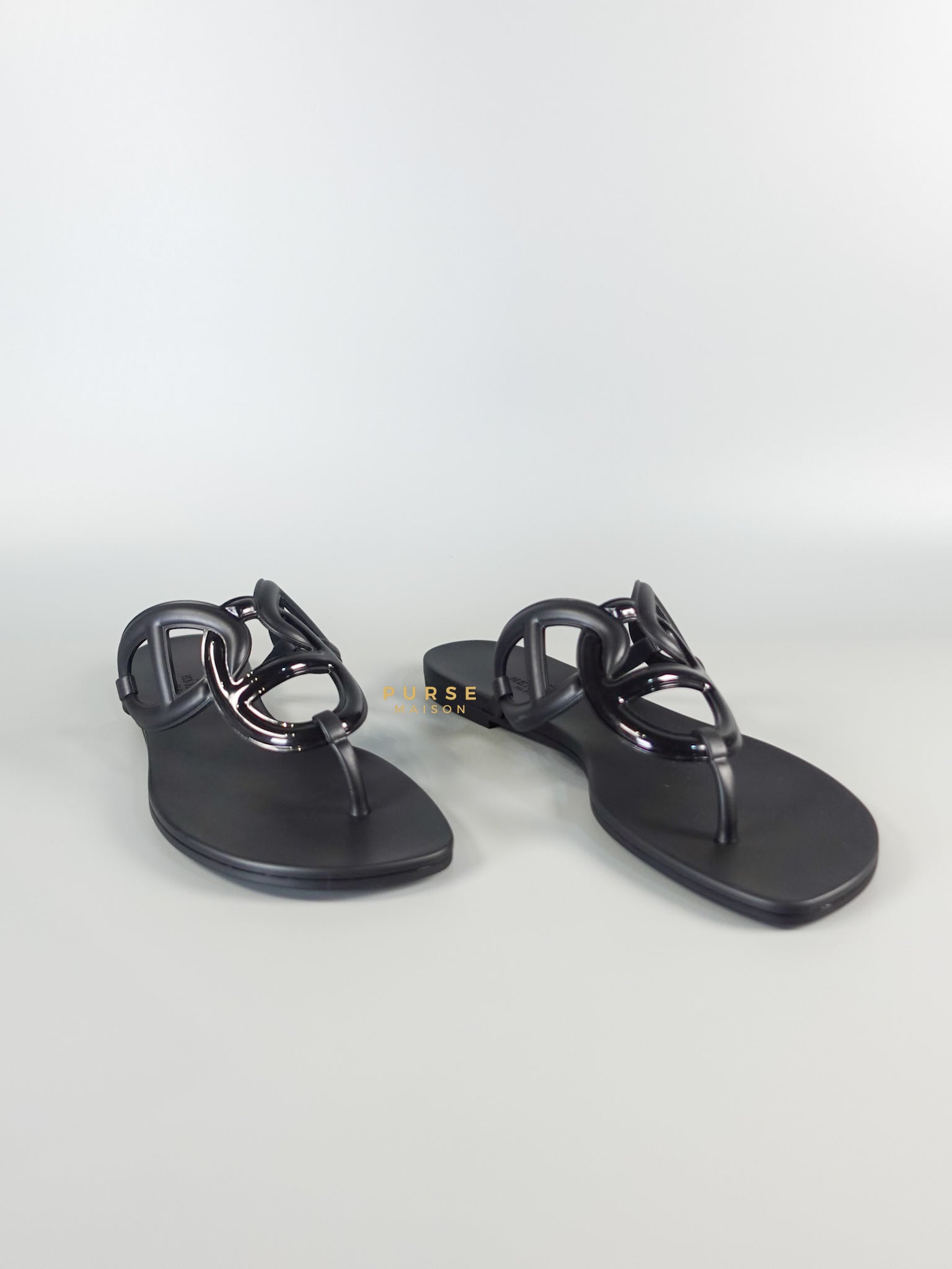 Aloha Flat Sandals Black Size 38 (24.5cm) | Purse Maison Luxury Bags Shop