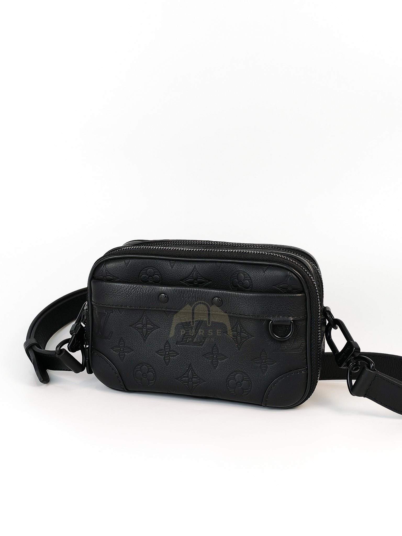 Alpha Wearable Wallet in Black Monogram Leather(Microchip) | Purse Maison Luxury Bags Shop