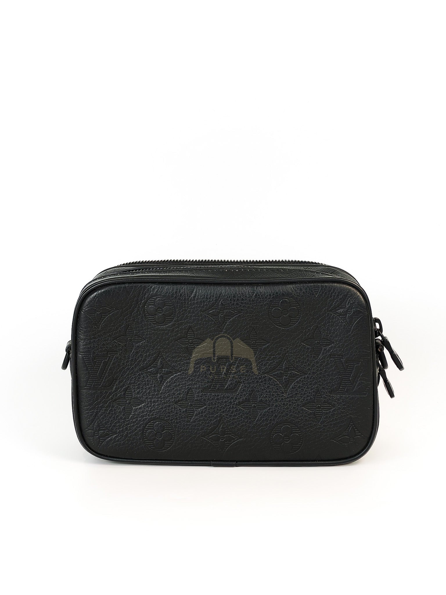 Alpha Wearable Wallet in Black Monogram Leather(Microchip) | Purse Maison Luxury Bags Shop