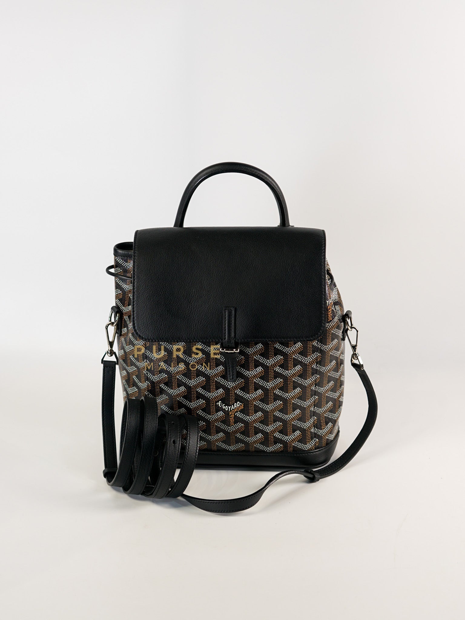 Alpin Mini Backpack Goyardine Canvas in Noir | Purse Maison Luxury Bags Shop