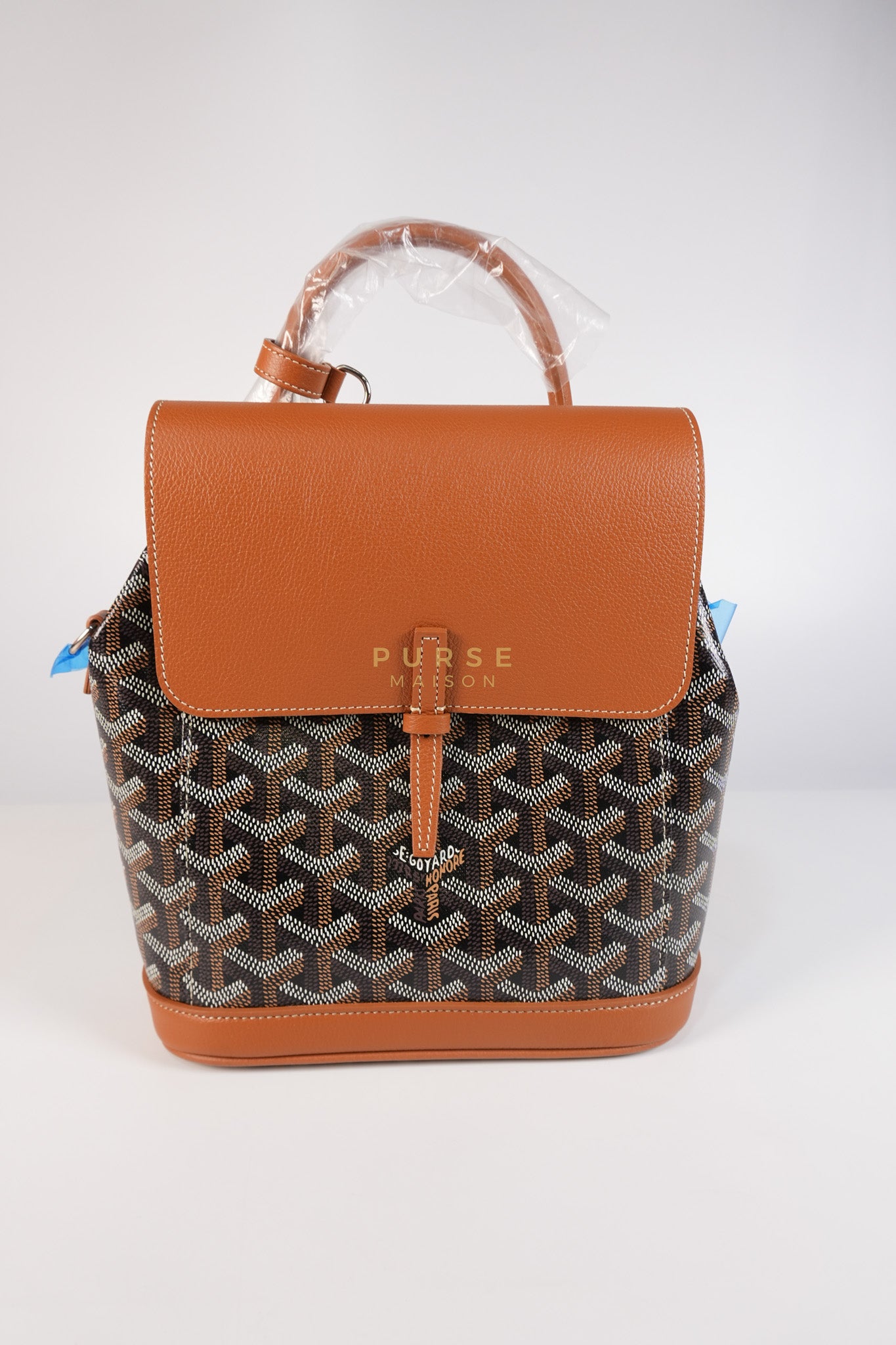 Alpin Mini Backpack in Tan Goyardine Canvas | Purse Maison Luxury Bags Shop