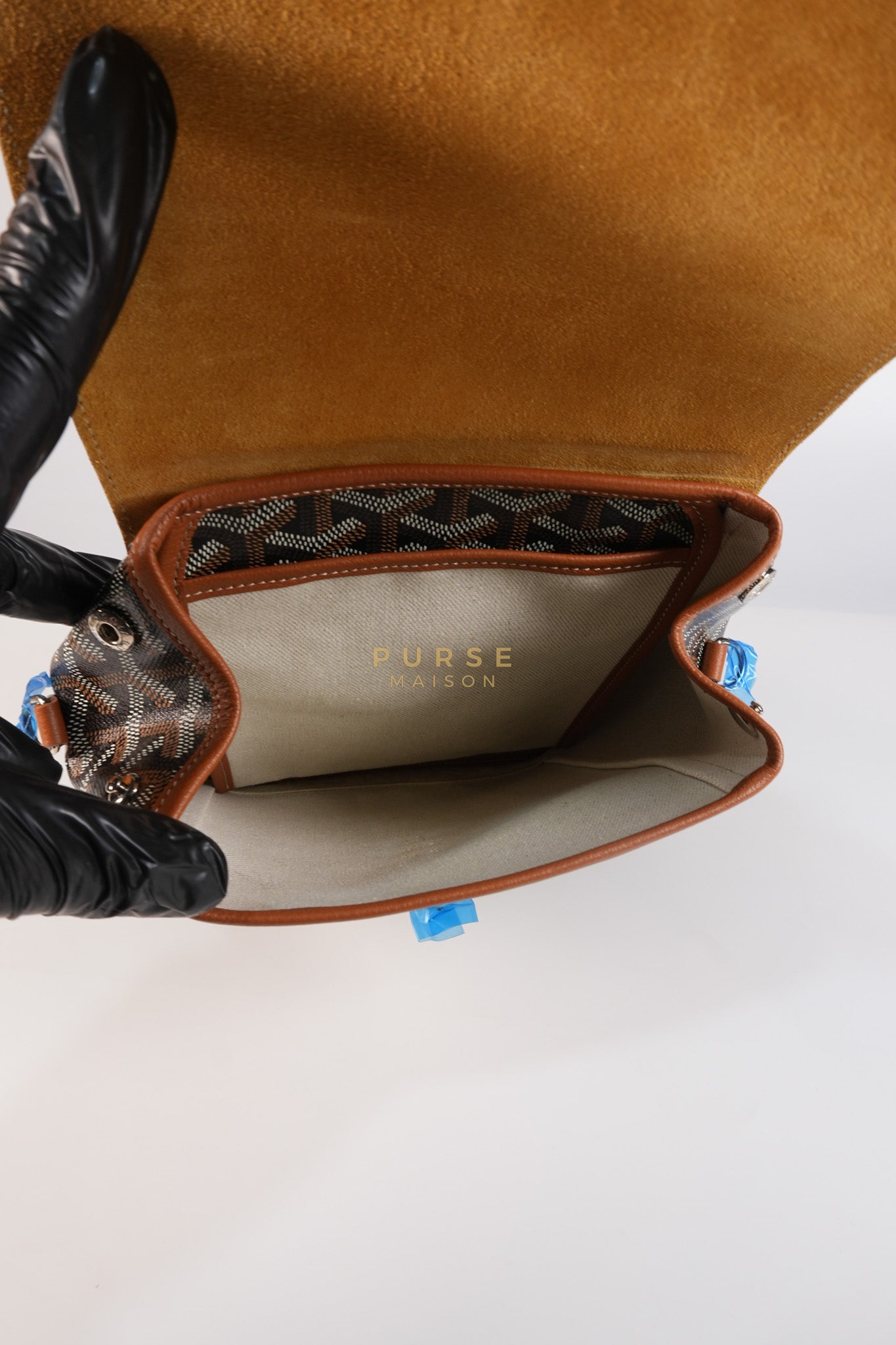 Alpin Mini Backpack in Tan Goyardine Canvas | Purse Maison Luxury Bags Shop