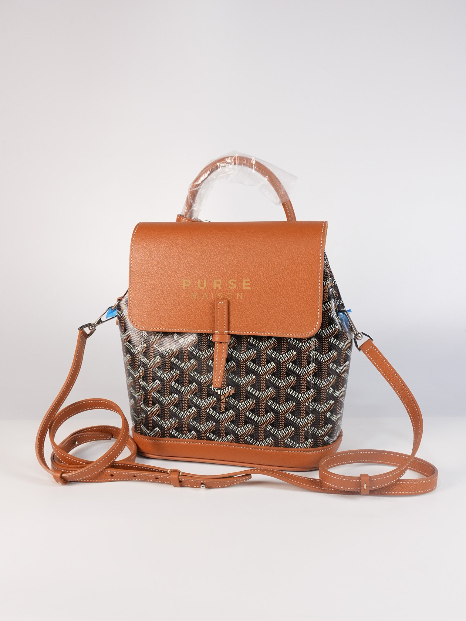 Alpin Mini Backpack in Tan Goyardine Canvas | Purse Maison Luxury Bags Shop