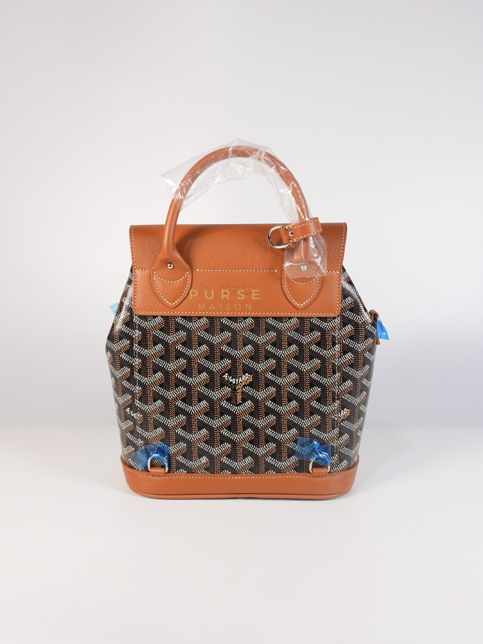Alpin Mini Backpack in Tan Goyardine Canvas | Purse Maison Luxury Bags Shop