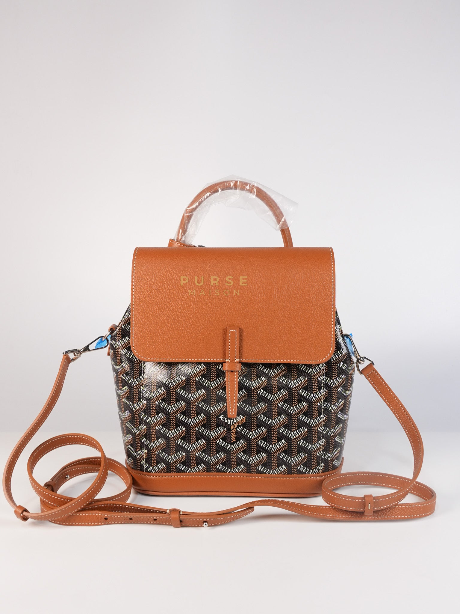 Alpin Mini Backpack in Tan Goyardine Canvas | Purse Maison Luxury Bags Shop
