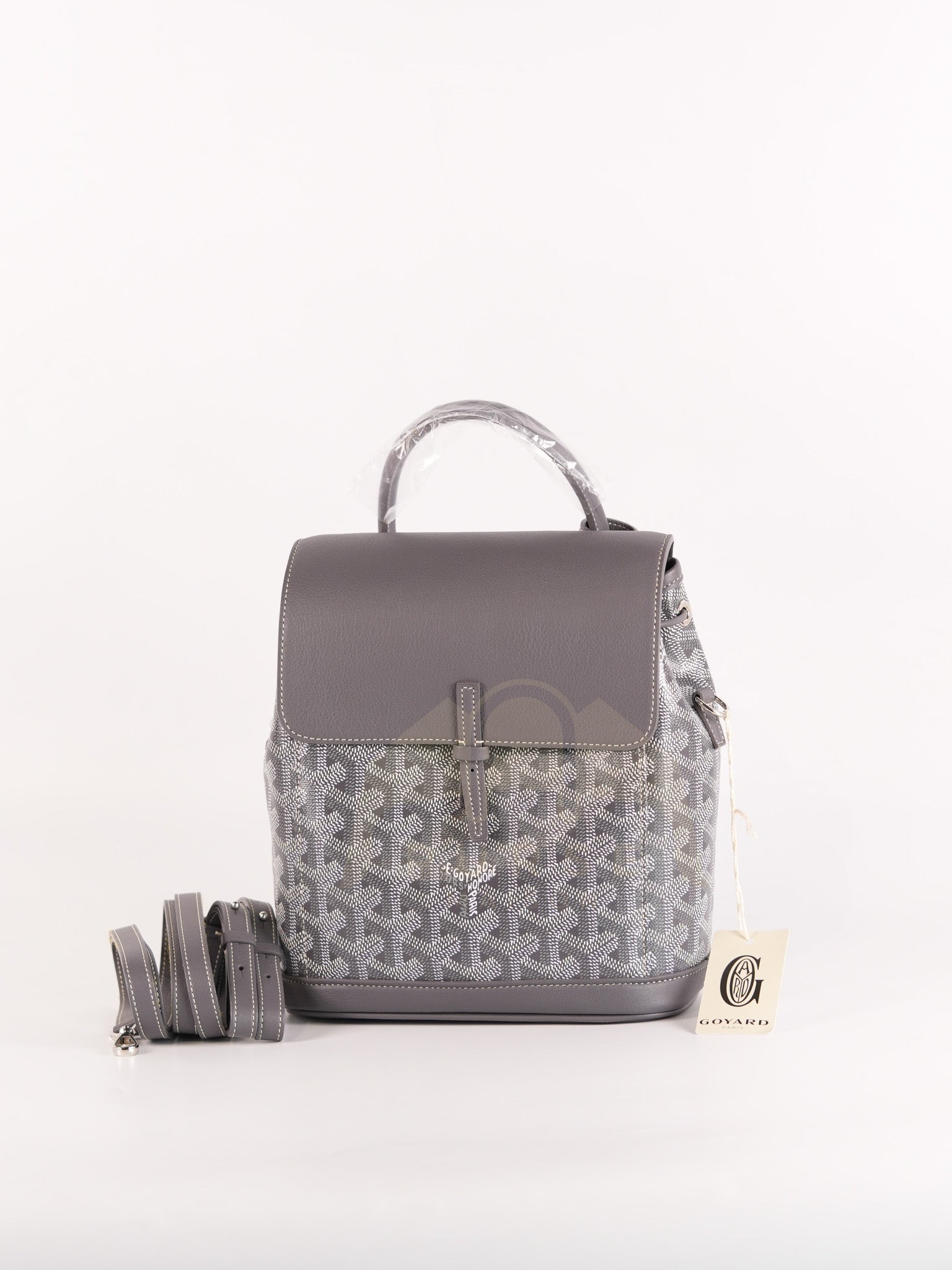 Alpin Mini Gray in Goyardine Canvas Backpack | Purse Maison Luxury Bags Shop