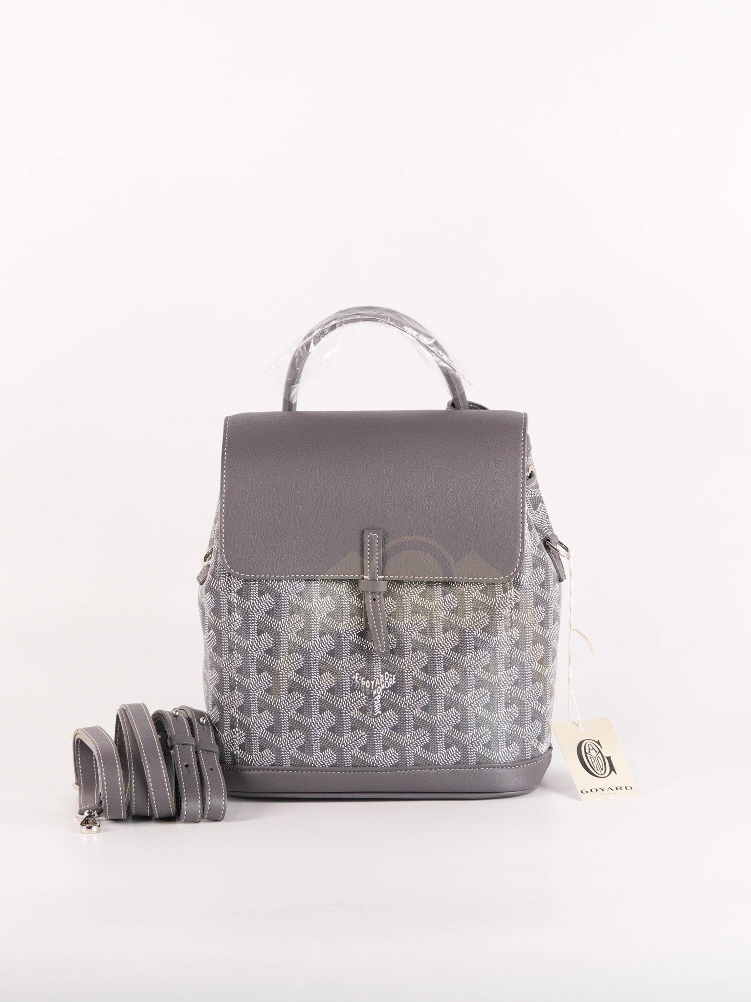 Alpin Mini Gray in Goyardine Canvas Backpack | Purse Maison Luxury Bags Shop