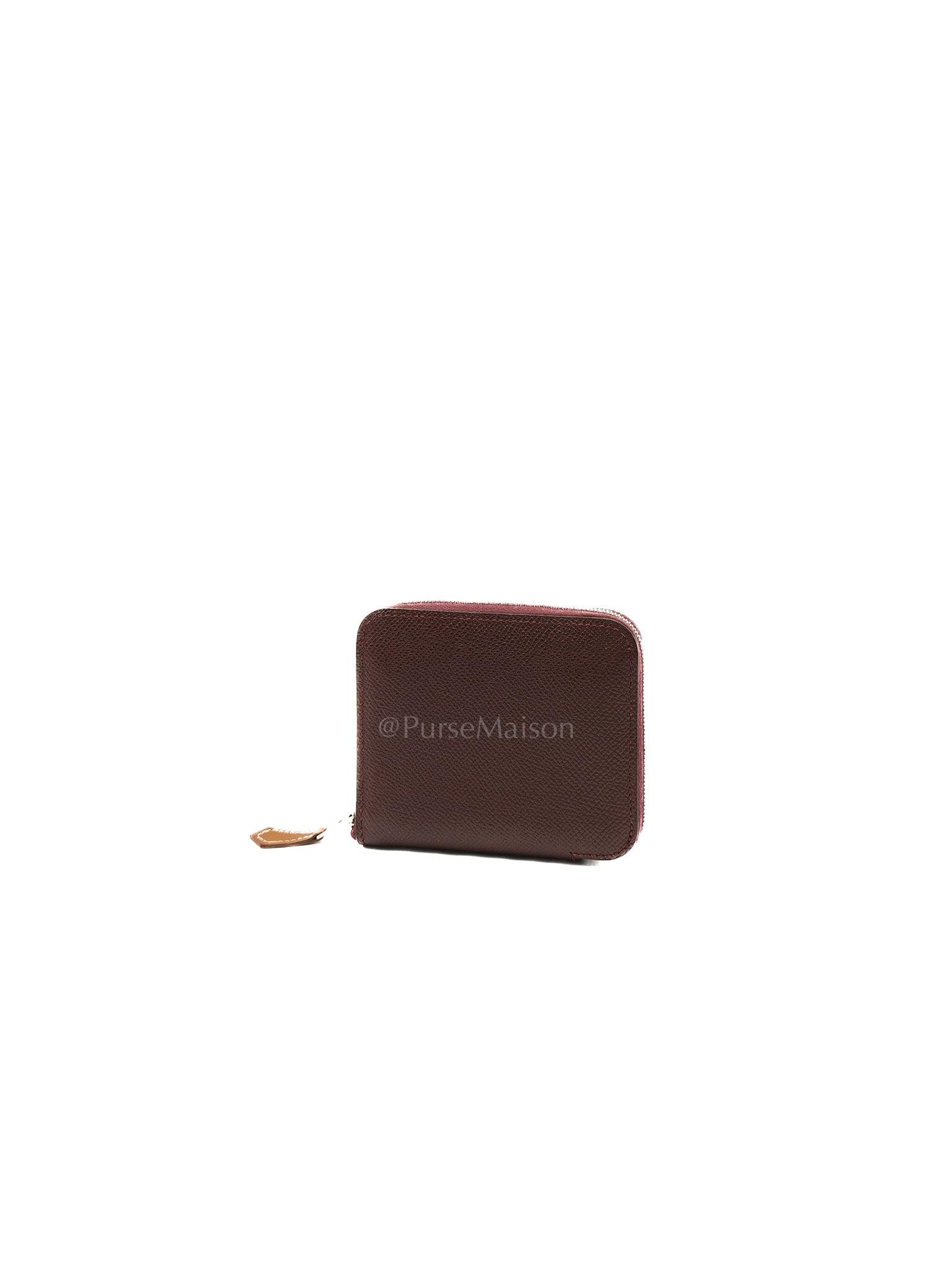 Silk'In Compact Wallet in Burgundy Epsom Leather & Palladium Hardware Stamp A (2017)