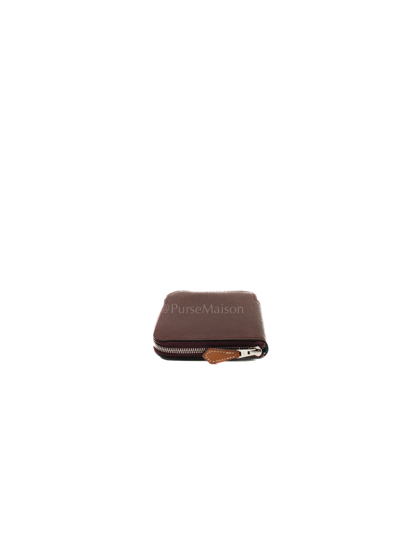 Silk'In Compact Wallet in Burgundy Epsom Leather & Palladium Hardware Stamp A (2017)