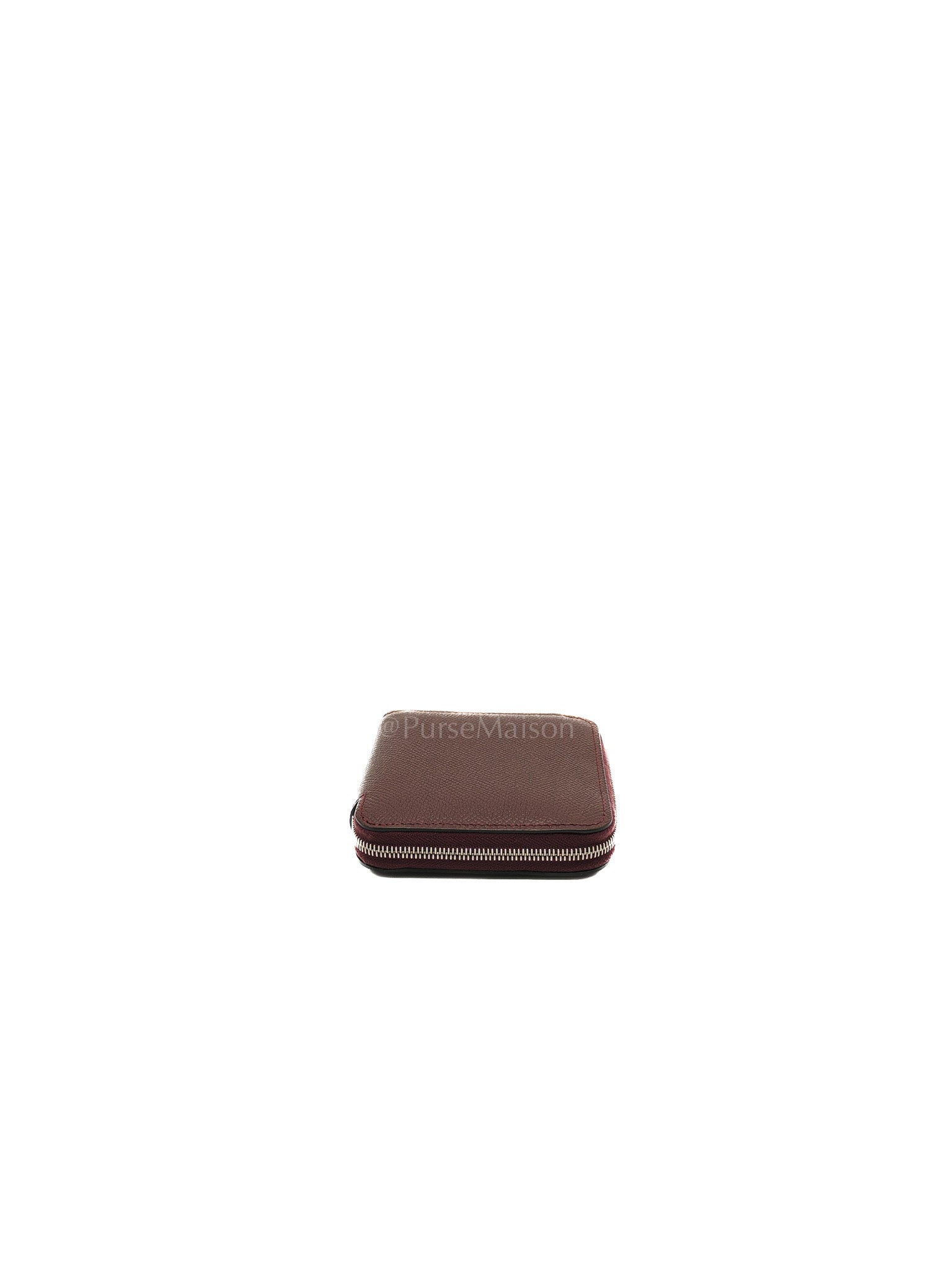 Silk'In Compact Wallet in Burgundy Epsom Leather & Palladium Hardware Stamp A (2017)