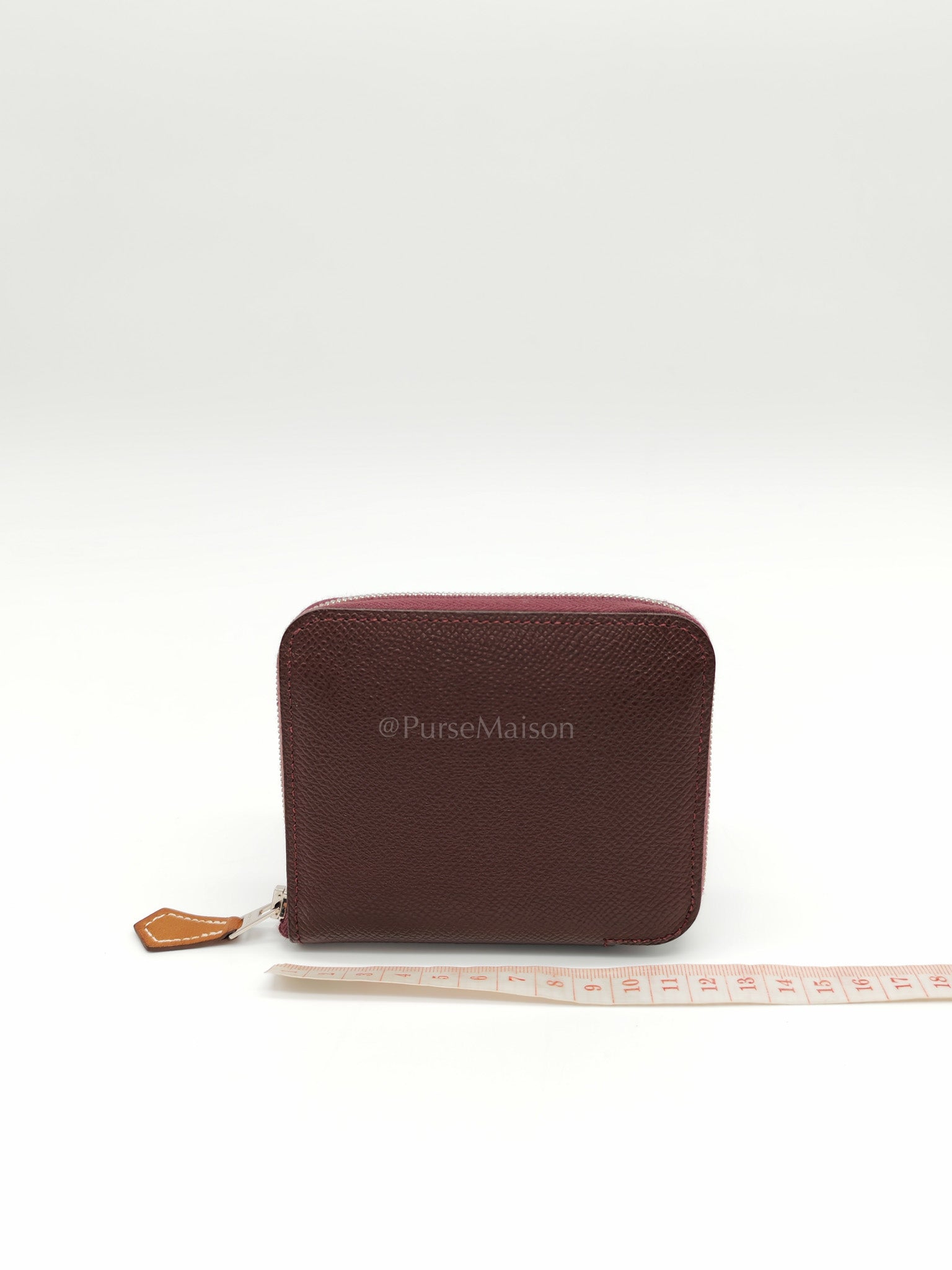 Silk'In Compact Wallet in Burgundy Epsom Leather & Palladium Hardware Stamp A (2017)