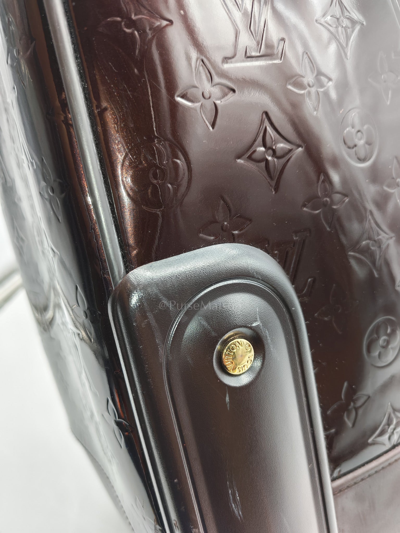 Amarante Monogram Vernis Pegase 45 Burgundy Patent Luggage (Date Code: MB4151) | Purse Maison Luxury Bags Shop