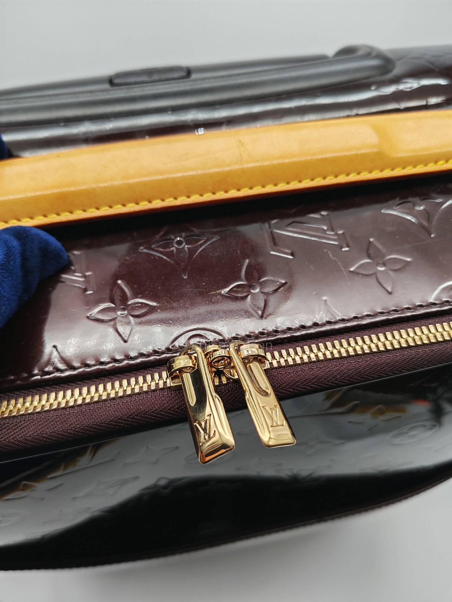 Amarante Monogram Vernis Pegase 45 Burgundy Patent Luggage (Date Code: MB4151) | Purse Maison Luxury Bags Shop