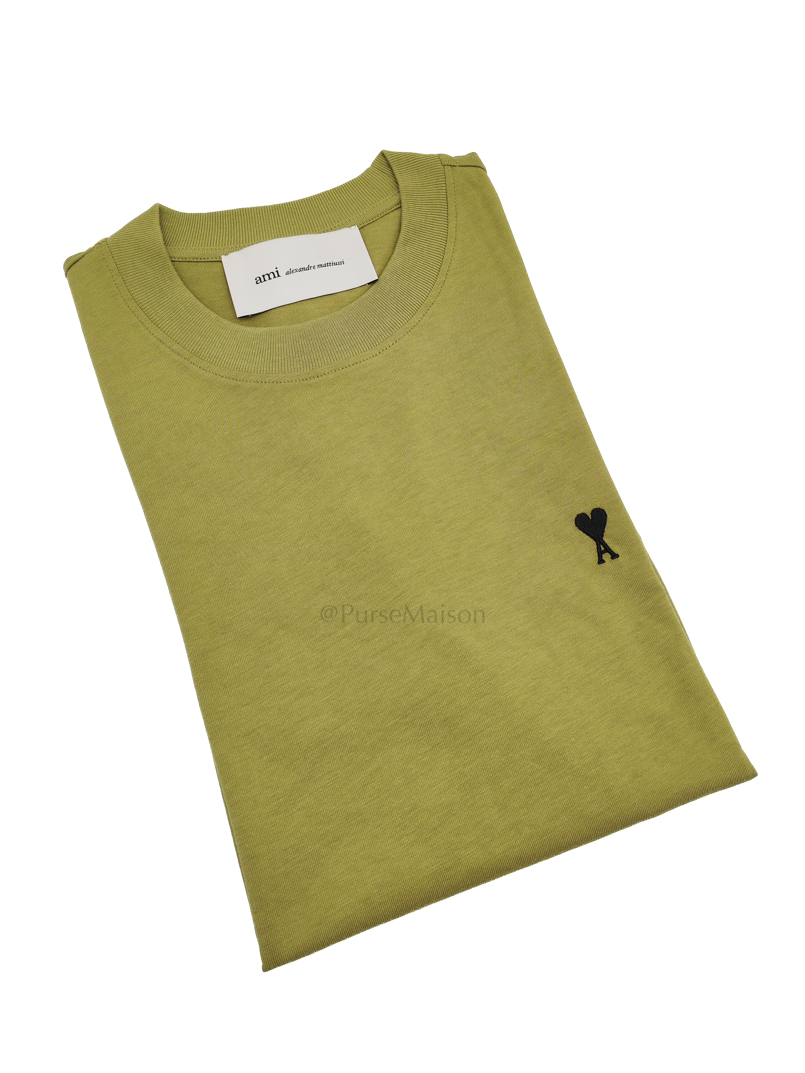 Ami De Coeur Cotton T-Shirt in Avocado Size Small | Purse Maison Luxury Bags Shop