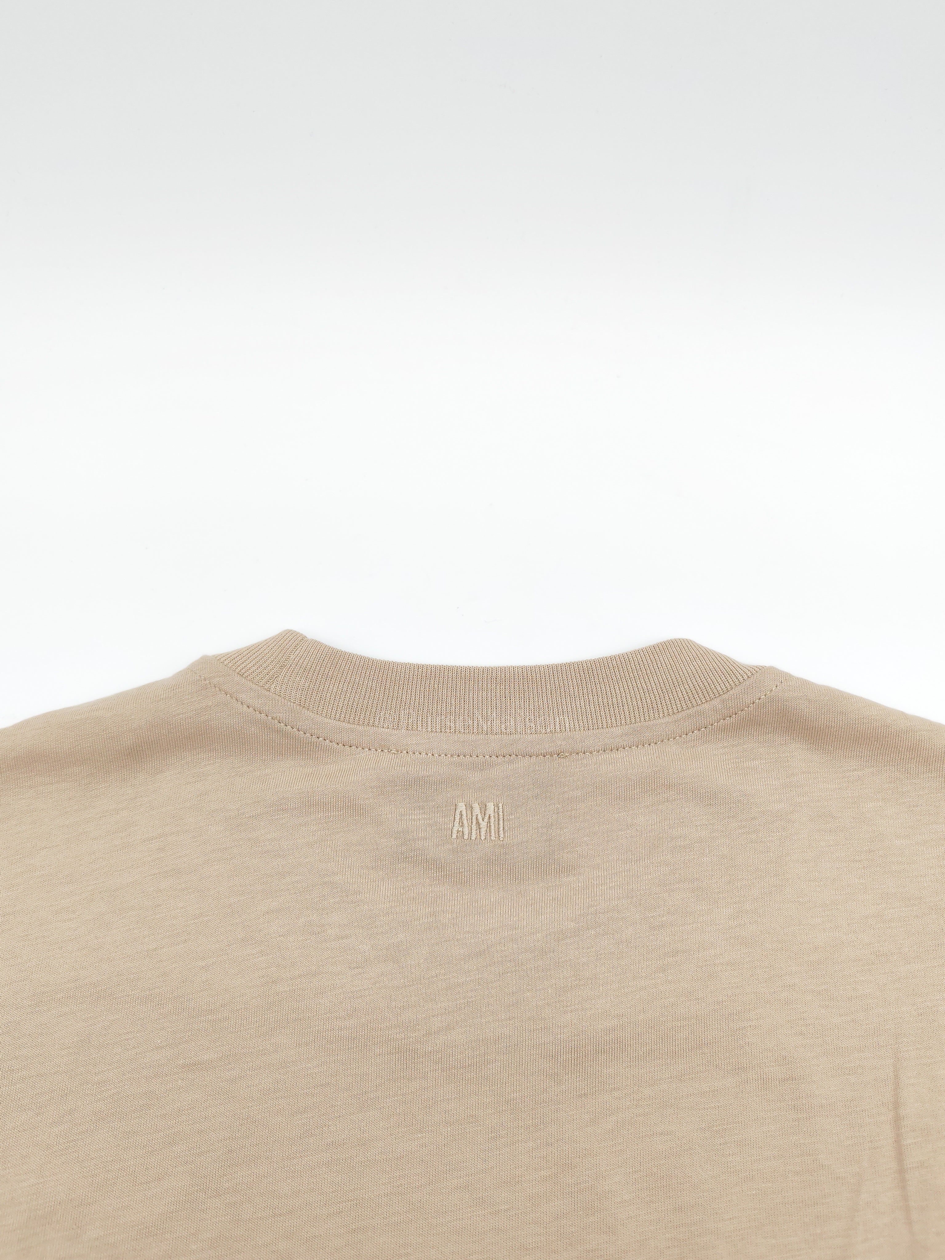 Ami De Coeur Cotton T-Shirt in Beige Size Small | Purse Maison Luxury Bags Shop