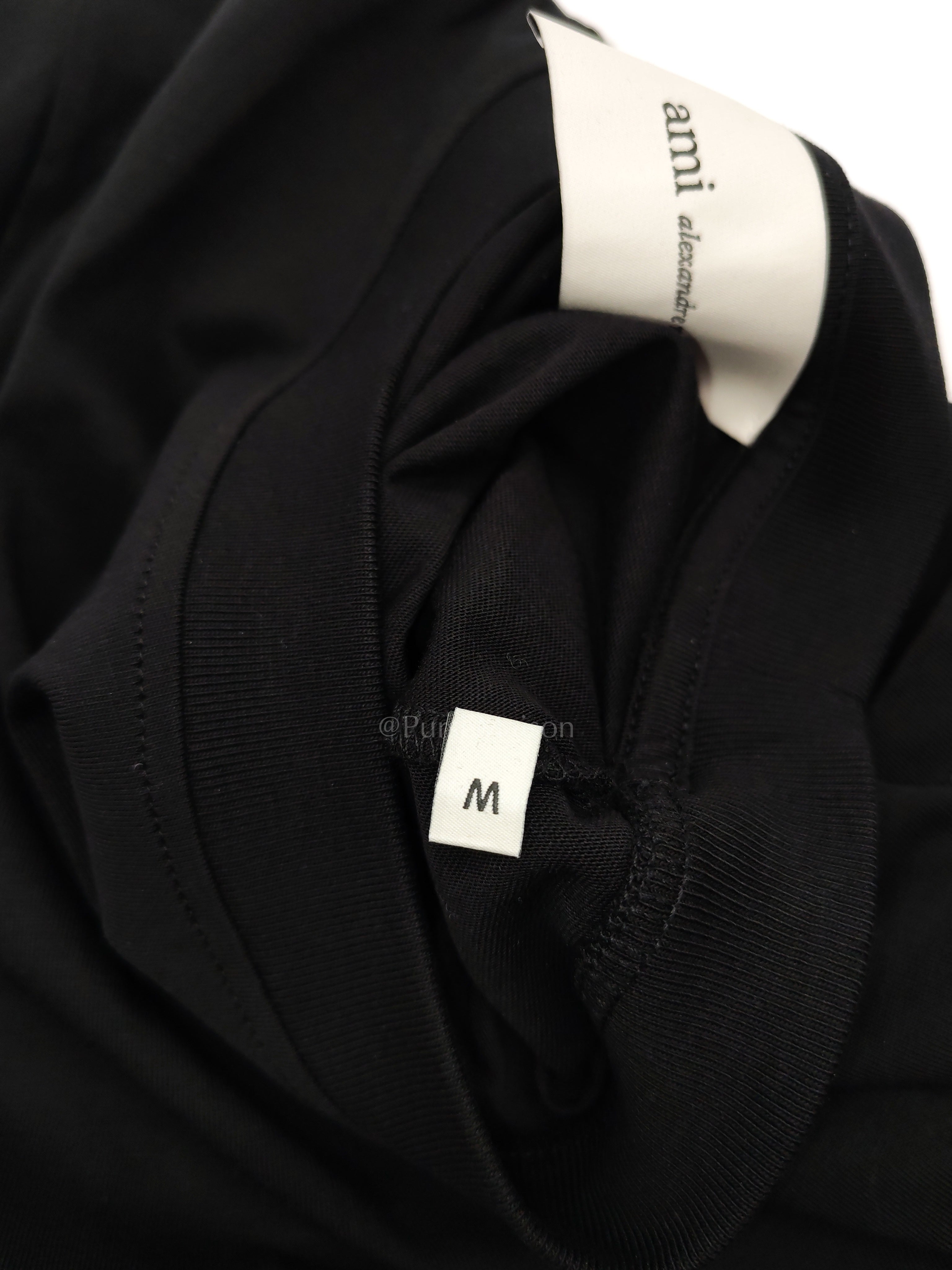 Ami De Coeur Cotton T-Shirt in Black Size Medium | Purse Maison Luxury Bags Shop