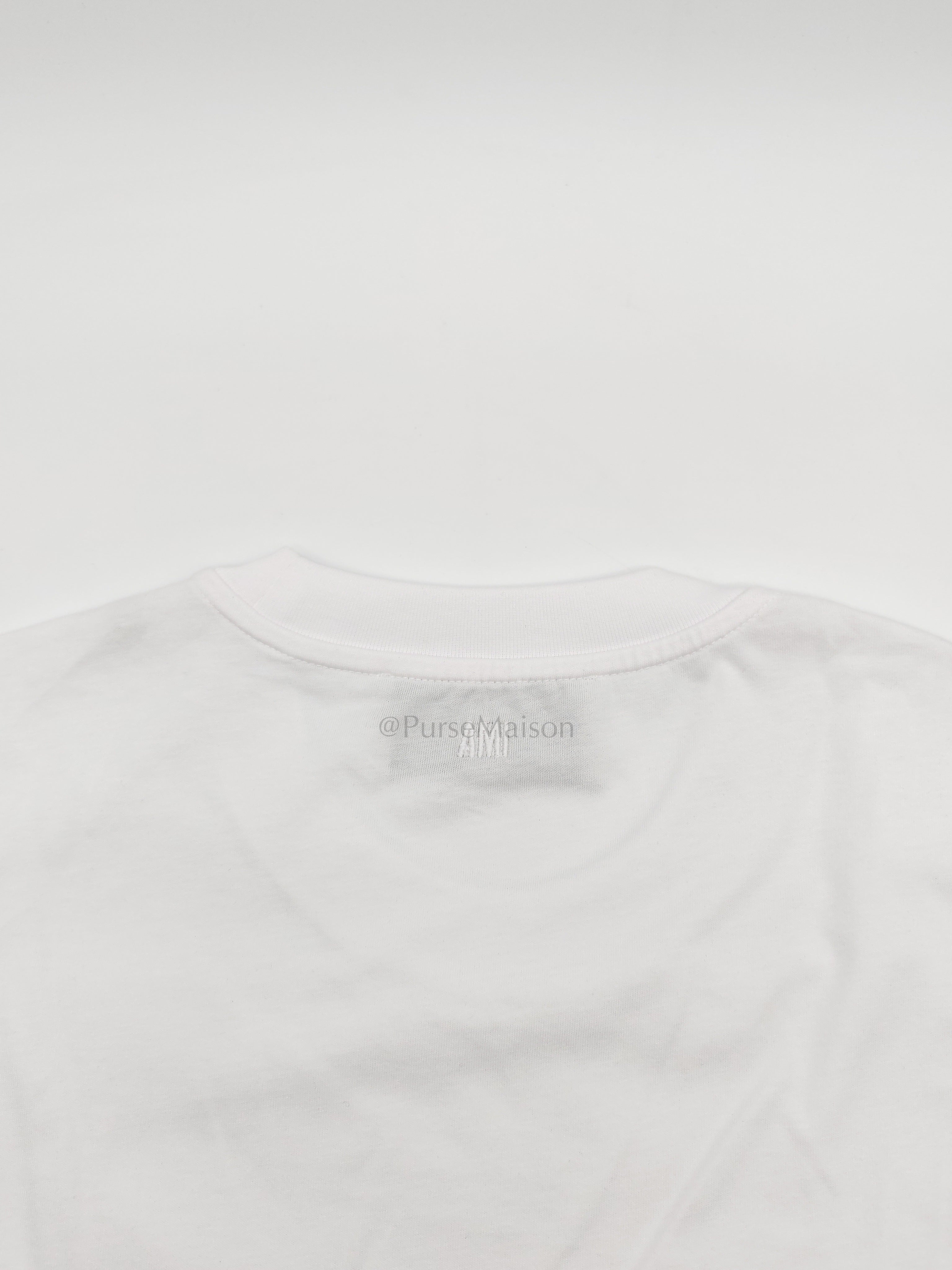 Ami De Coeur Cotton T-Shirt in White Size Large | Purse Maison Luxury Bags Shop