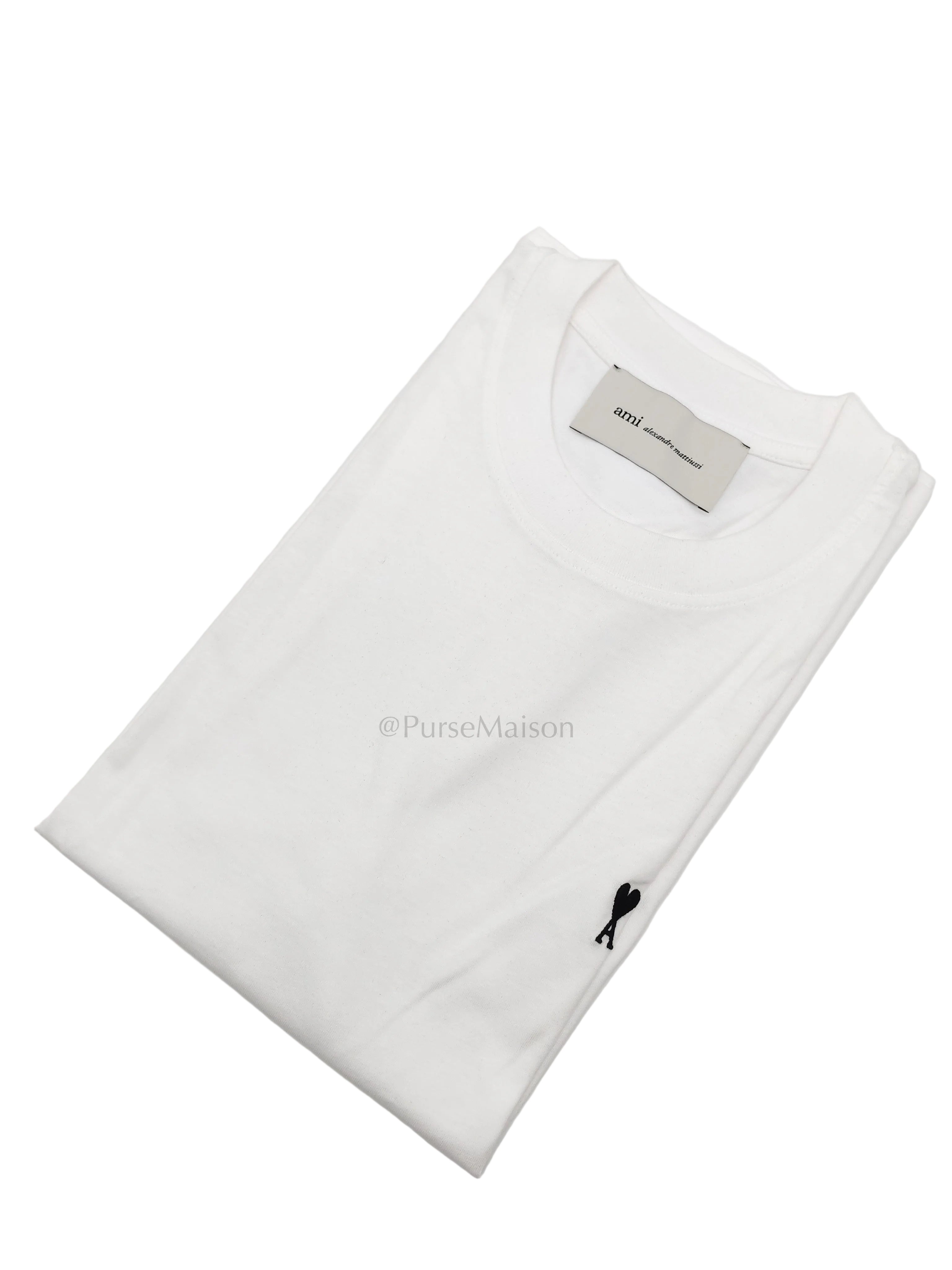Ami De Coeur Cotton T-Shirt in White Size Medium | Purse Maison Luxury Bags Shop